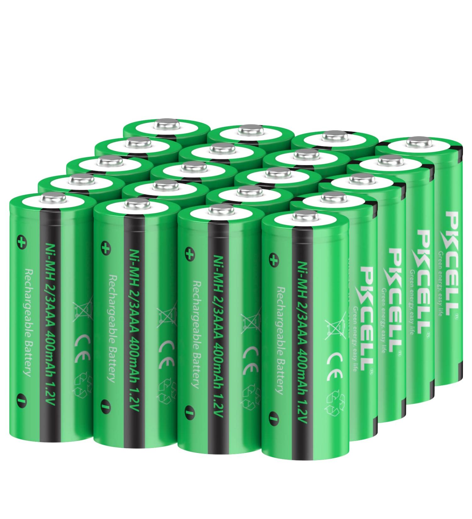 NIMH Rechargeable Battery 2/3AAA Solar Batteries for Outdoor Solar Lights 400mh 1.2V 20PCS(Not AAA Battery) - Buy Online on GoSupps.com