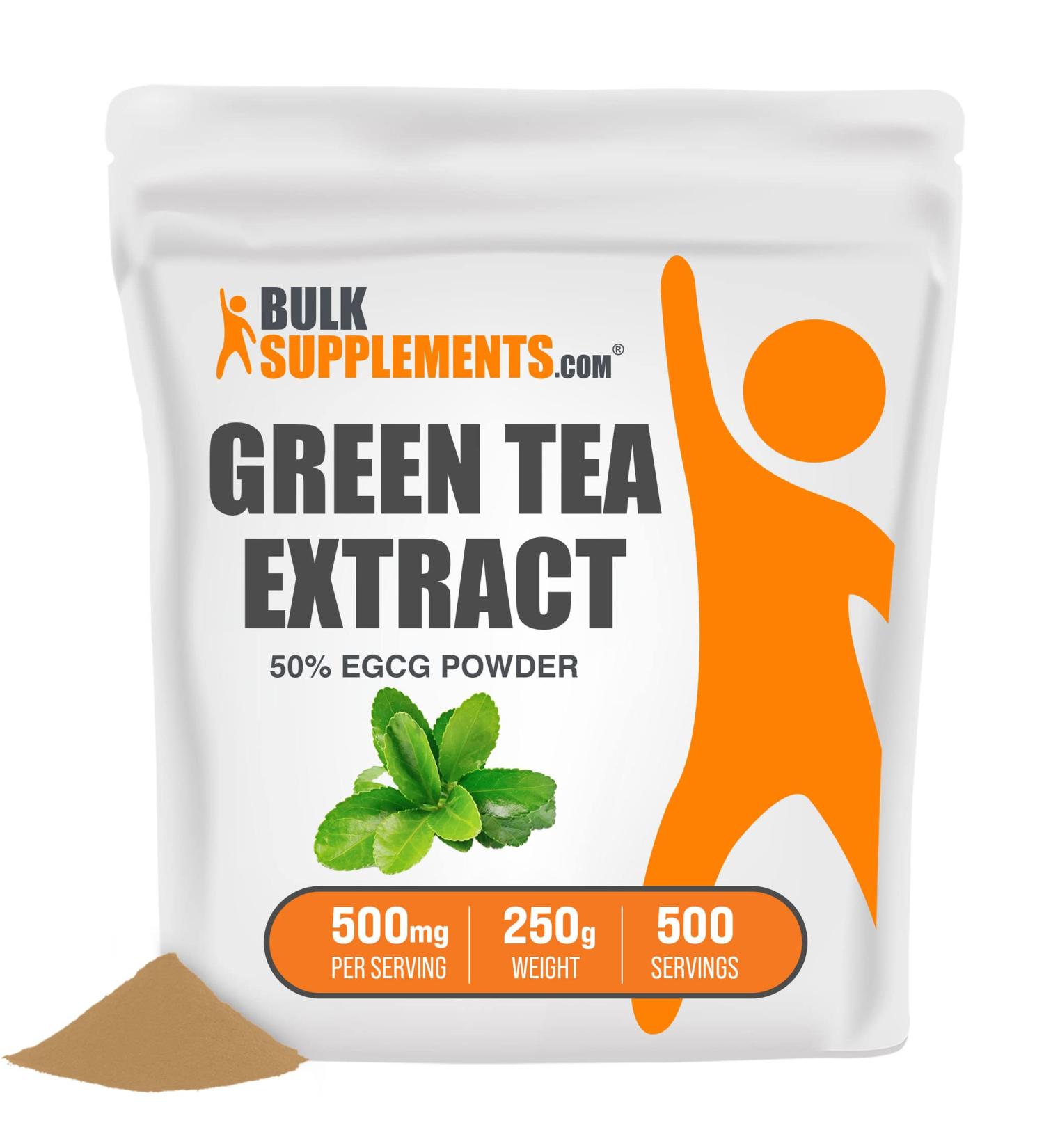 Green Tea Extract Powder - 50% EGCG for Weight Loss & Fat Burn - 250g (8.8 oz) - BulkSupplements.com - Buy Online on GoSupps.com