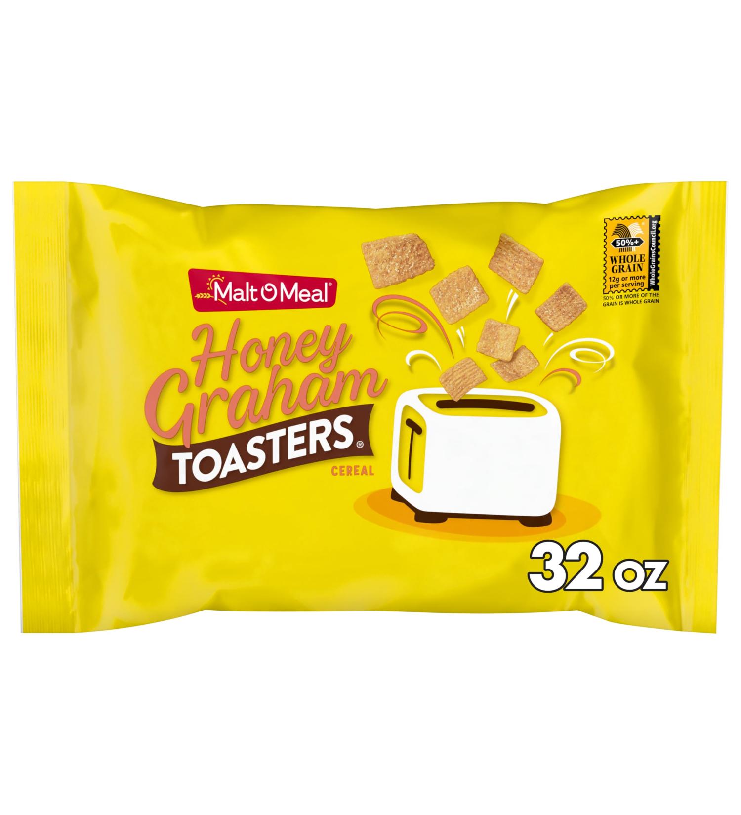 Malt-O-Meal Honey Graham Toasters C r ales de petit-d jeuner carr s de c r ales Honey Graham super taille de c r ales sac de c r ales refermable de 950 ml 32 g (Lot de 1) - Buy Online on GoSupps.com