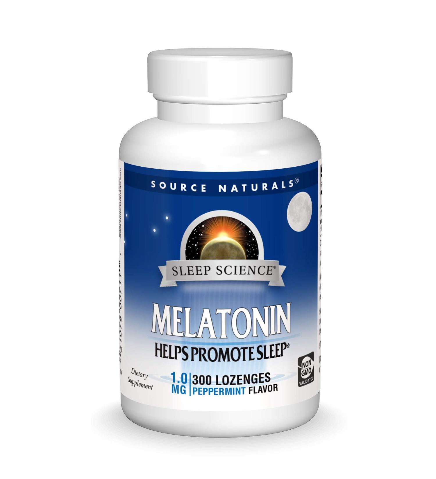 Source Naturals Melatonin 1 mg Peppermint Lozenge - 300 Count for Sleep Support - Buy Online on GoSupps.com