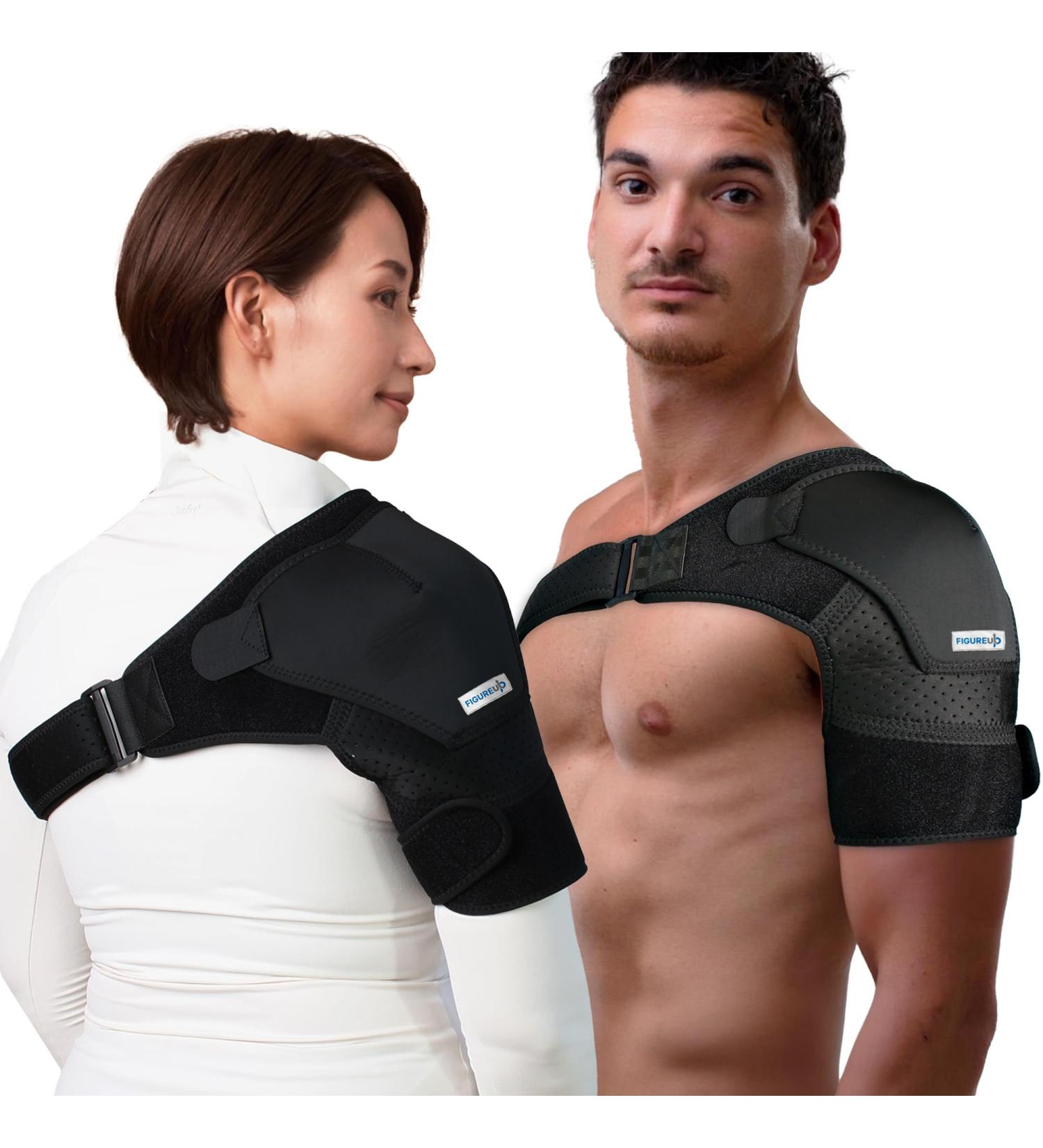 Shoulder Brace for Pain Relief | Adjustable Neoprene Compression Sleeve for Torn Rotator Cuff | Ergonomic Support for Men & Women - Buy Online on GoSupps.com