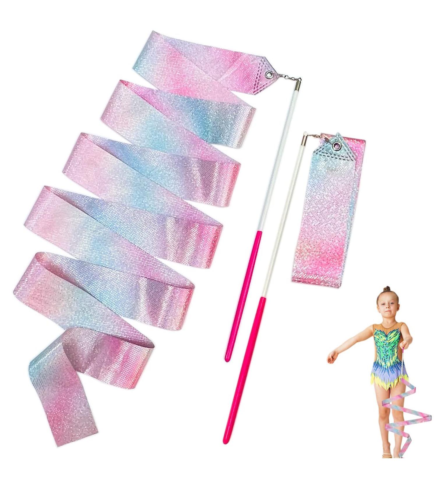 Sparkling Dance Ribbons - 78.7 Inch Rhythmic Gymnastics Ribbon Set for Kids & Adults - Buy Online on GoSupps.com