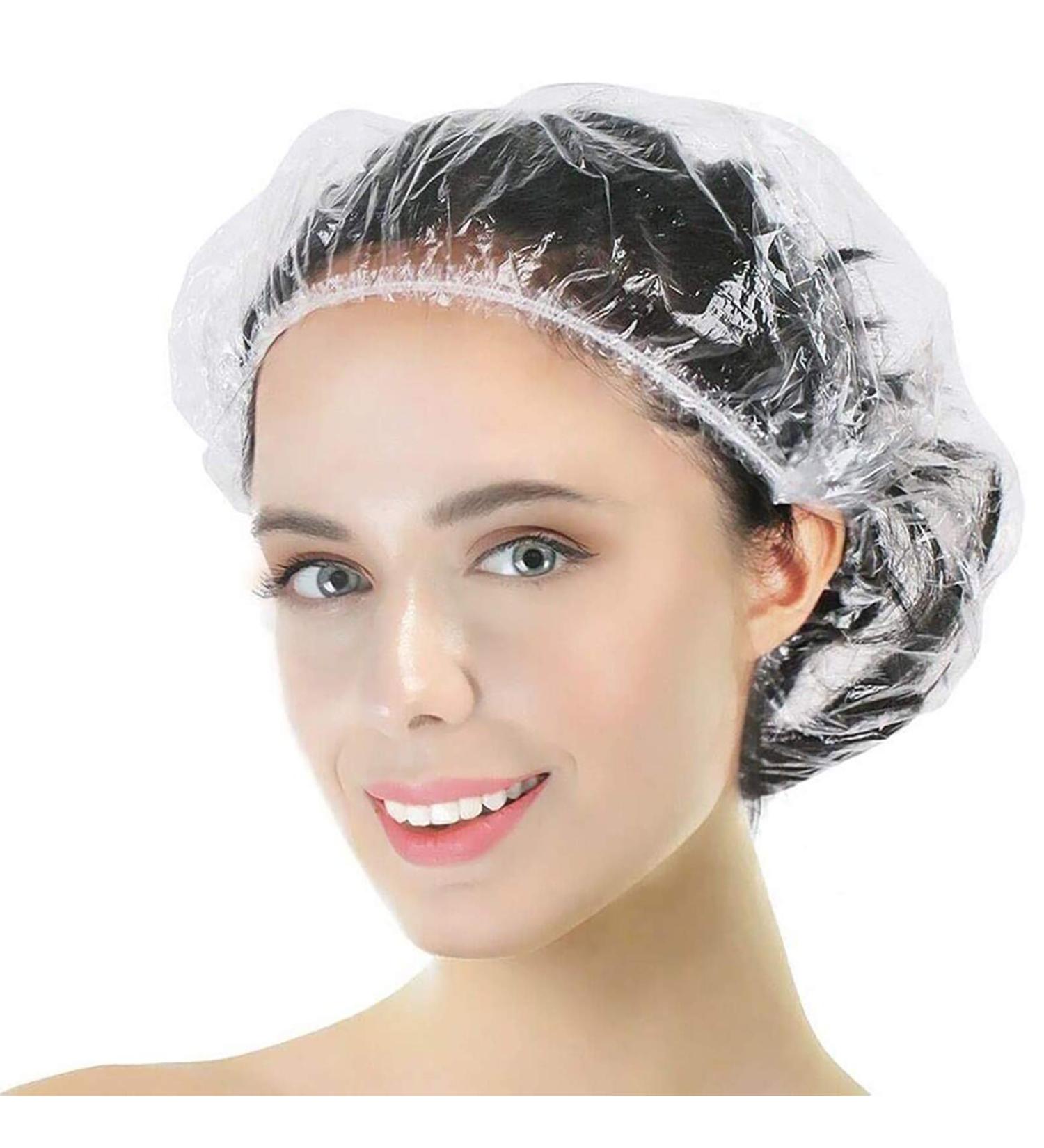 30PCS Large Clear Disposable Shower Caps for Women - Ideal for Travel, Home Use, and Hotels - Buy Online on GoSupps.com
