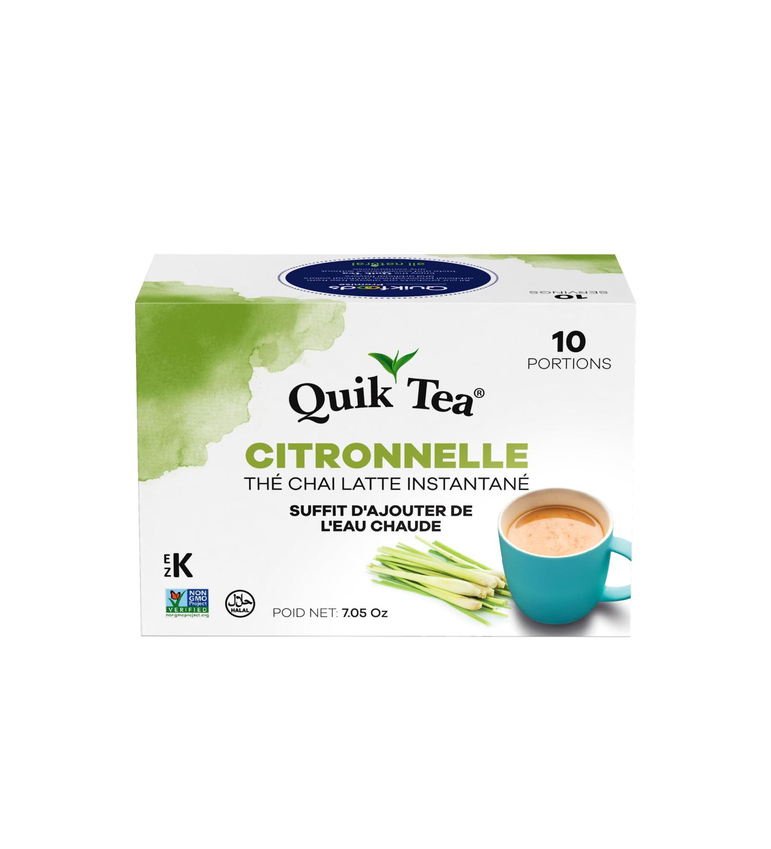 Quik Tea Lemongrass Chai Tea Latte - 10 Count Single Box - All Natural & Preservative Free Instant Chai  - Buy Online on GoSupps.com
