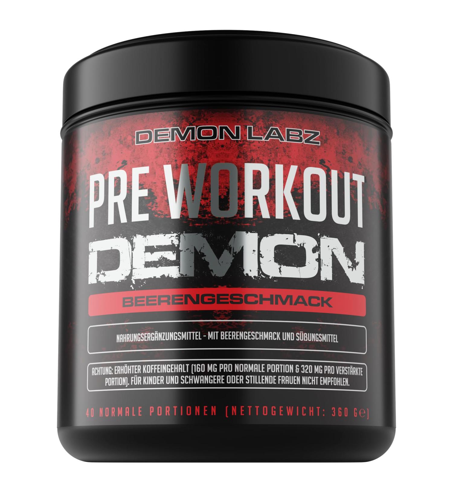 Pre Workout Demon - Berry Taste | Creatine & Beta Alanine Booster | 360g (40 Portions) | Climate Neutral & Made in Germany - Buy Online on GoSupps.com