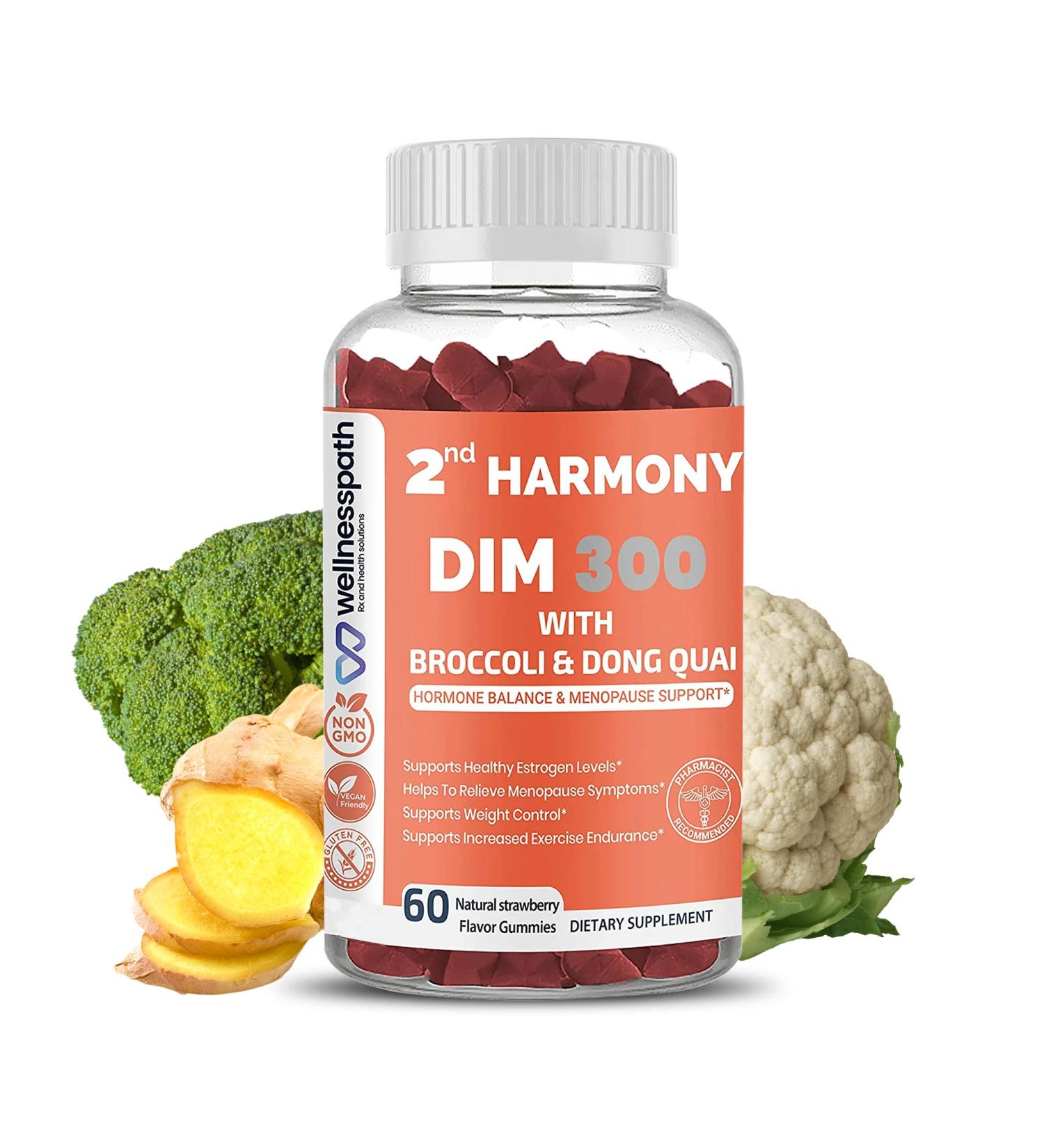 2nd Harmony DIM 300 with Dong Quai - Menopause Relief & Hormone Balance - 60 Gummies - Buy Online on GoSupps.com