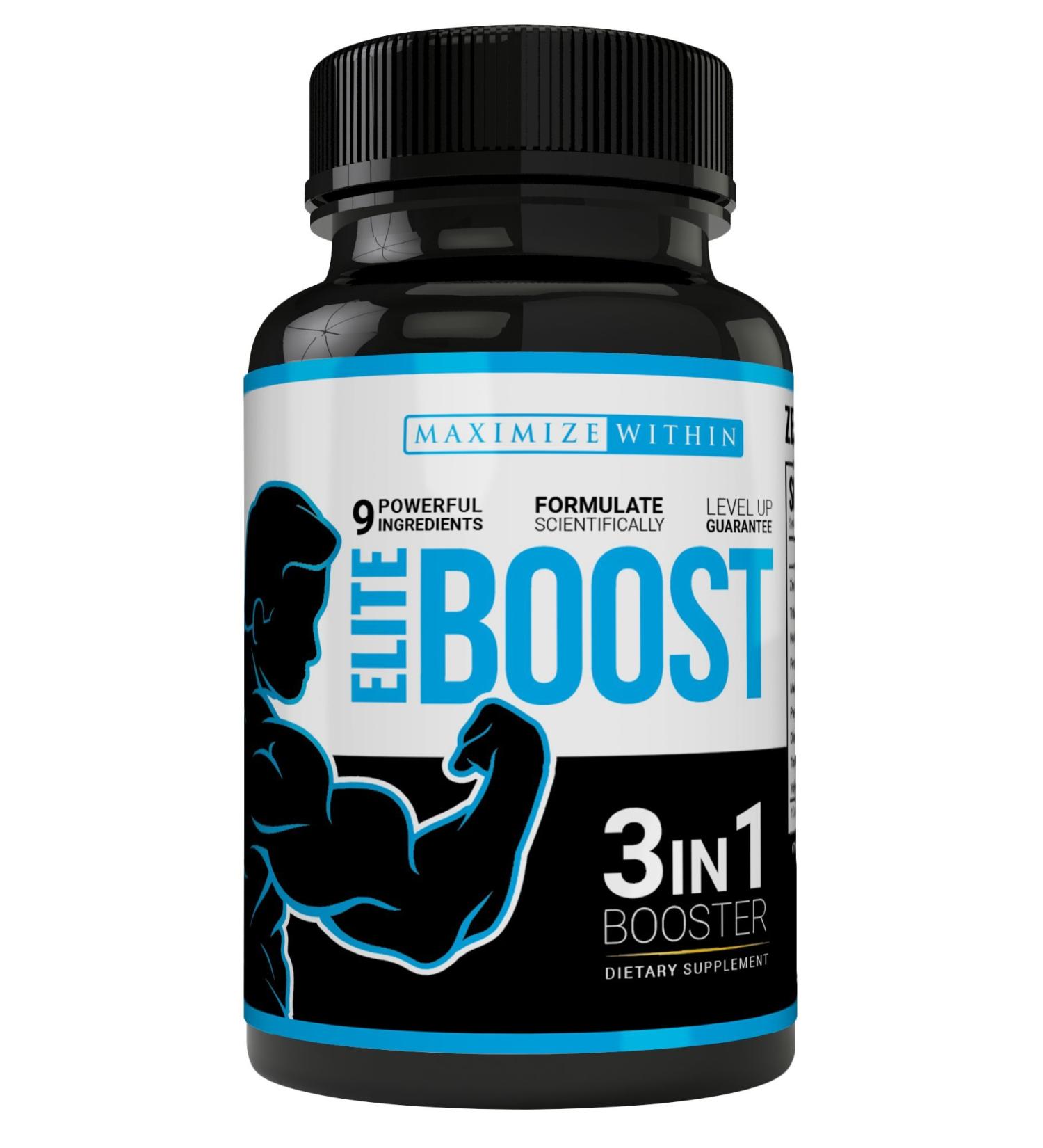 Maximize Within Elite Boost 3in1 - Natural Testosterone & Libido Booster | Energy Muscle Mass & Stamina | Veggie Capsules - Buy Online on GoSupps.com
