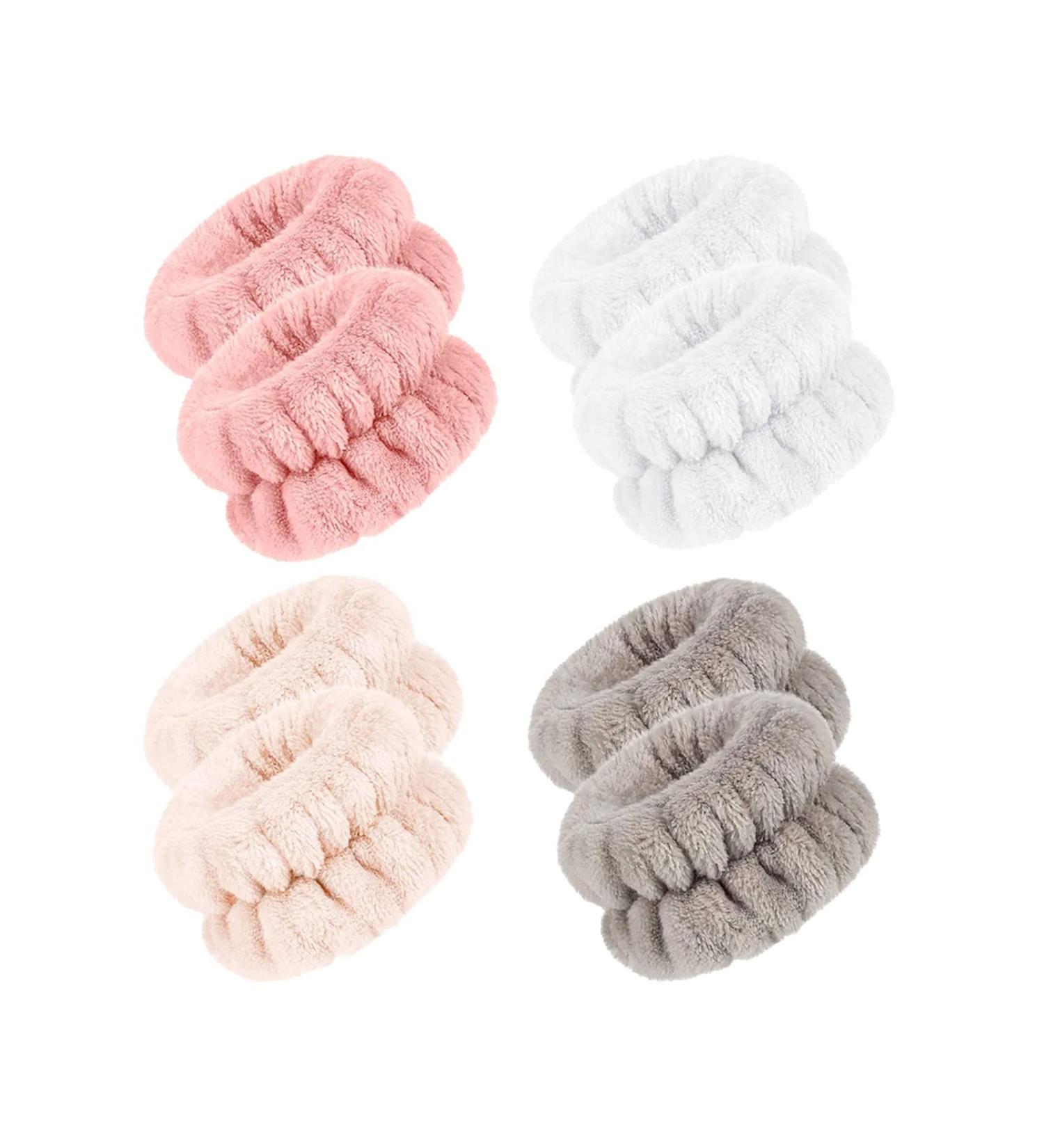  PMELCXD 4 pairs of microfiber wristbands washable face absorbent bracelets for women and girls prevent liquid from slipping down your arms - Buy Online on GoSupps.com