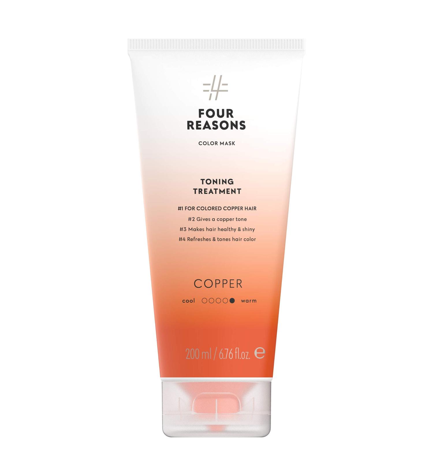 Four Reasons Color Mask - Copper Tint Treatment for Colored Hair | Semi-Permanent Color & Toning - 6.76 fl oz (Old Packaging) | International Shipping Available - Buy Online on GoSupps.com