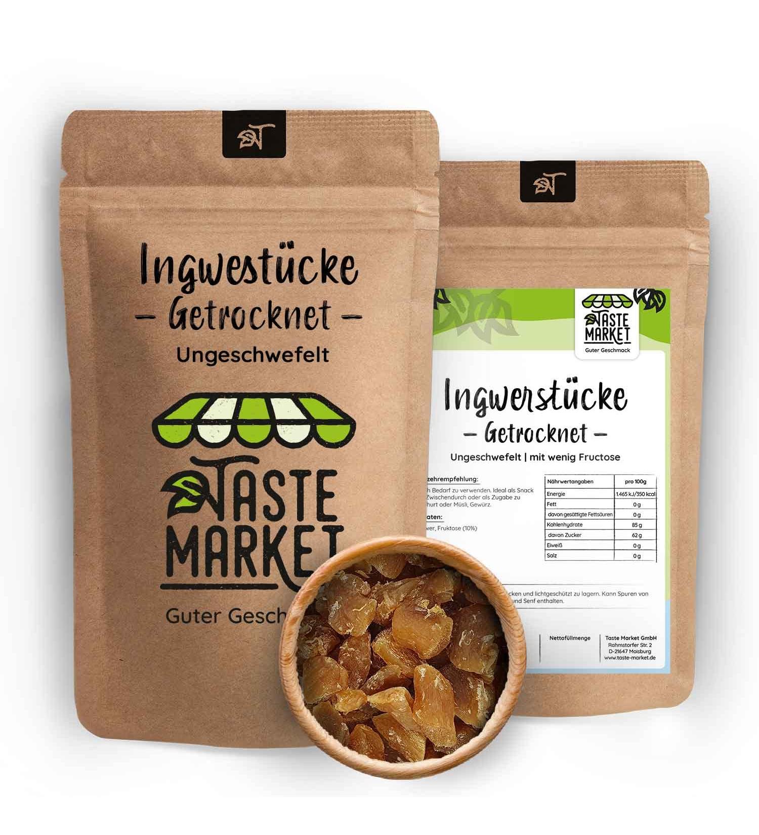 Buy Untreated Dried Ginger Pieces - 200g | Hot & Flavorful | International Shipping Available - Buy Online on GoSupps.com