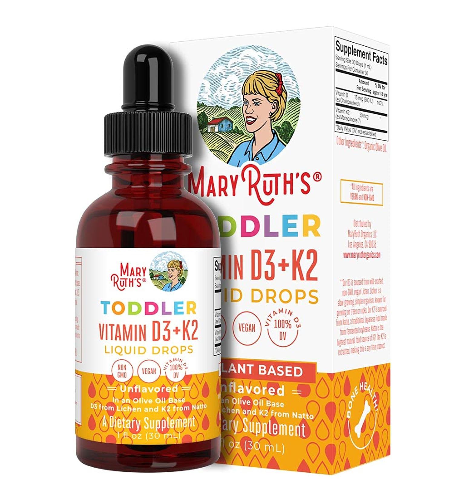 Vitamin D3 K2 Liquid Spray for Kids - Strong Bones & Calcium Absorption - Vegan | Non-GMO | Gluten Free - 1 Fl Oz - Buy Online on GoSupps.com