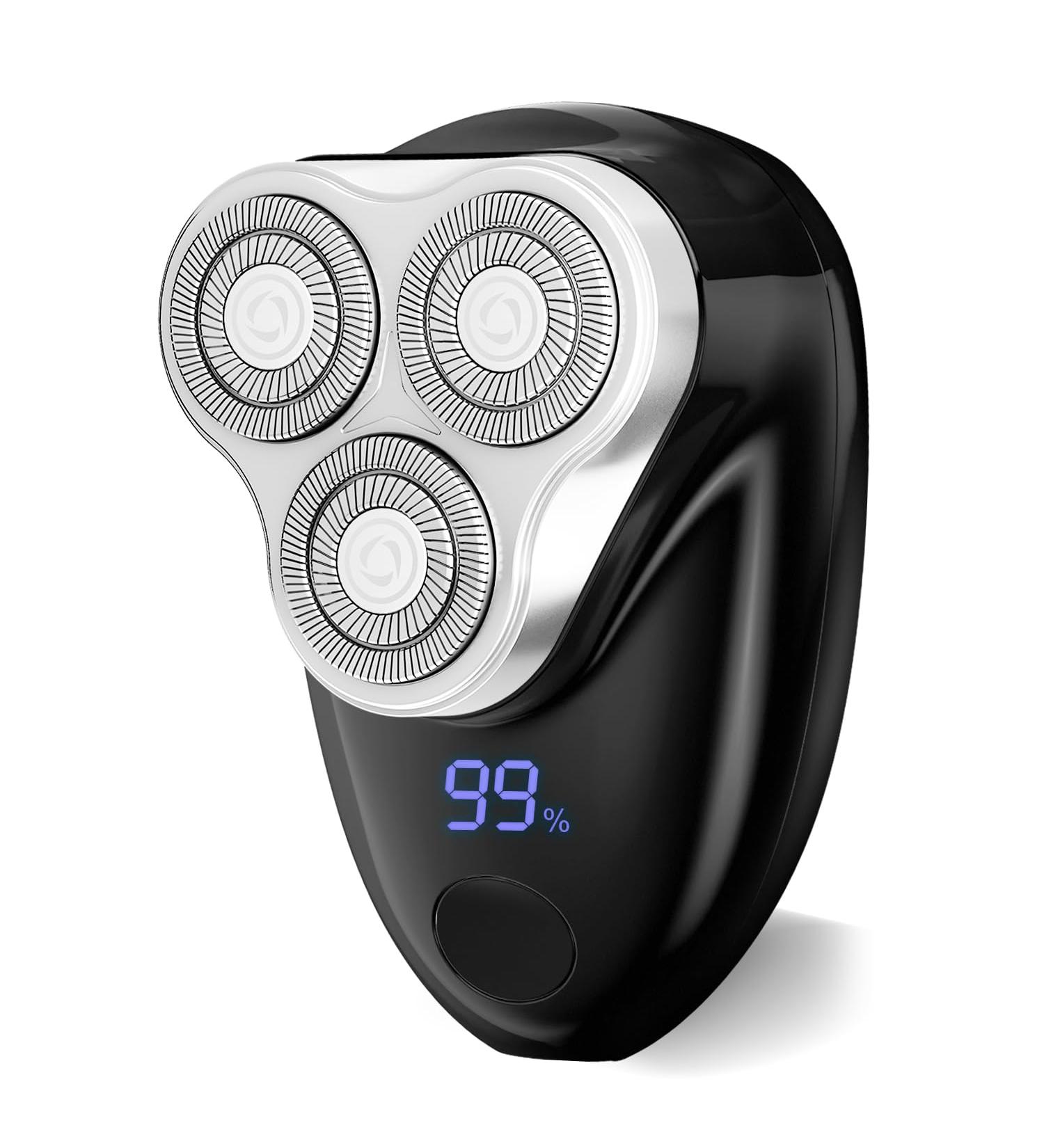 Mini Electric Razor for Men | Rechargeable Wet & Dry Shaver | Portable IPX6 Waterproof Trimmer | 45 Minutes Runtime | Optimal Bald Head Grooming - Buy Online on GoSupps.com
