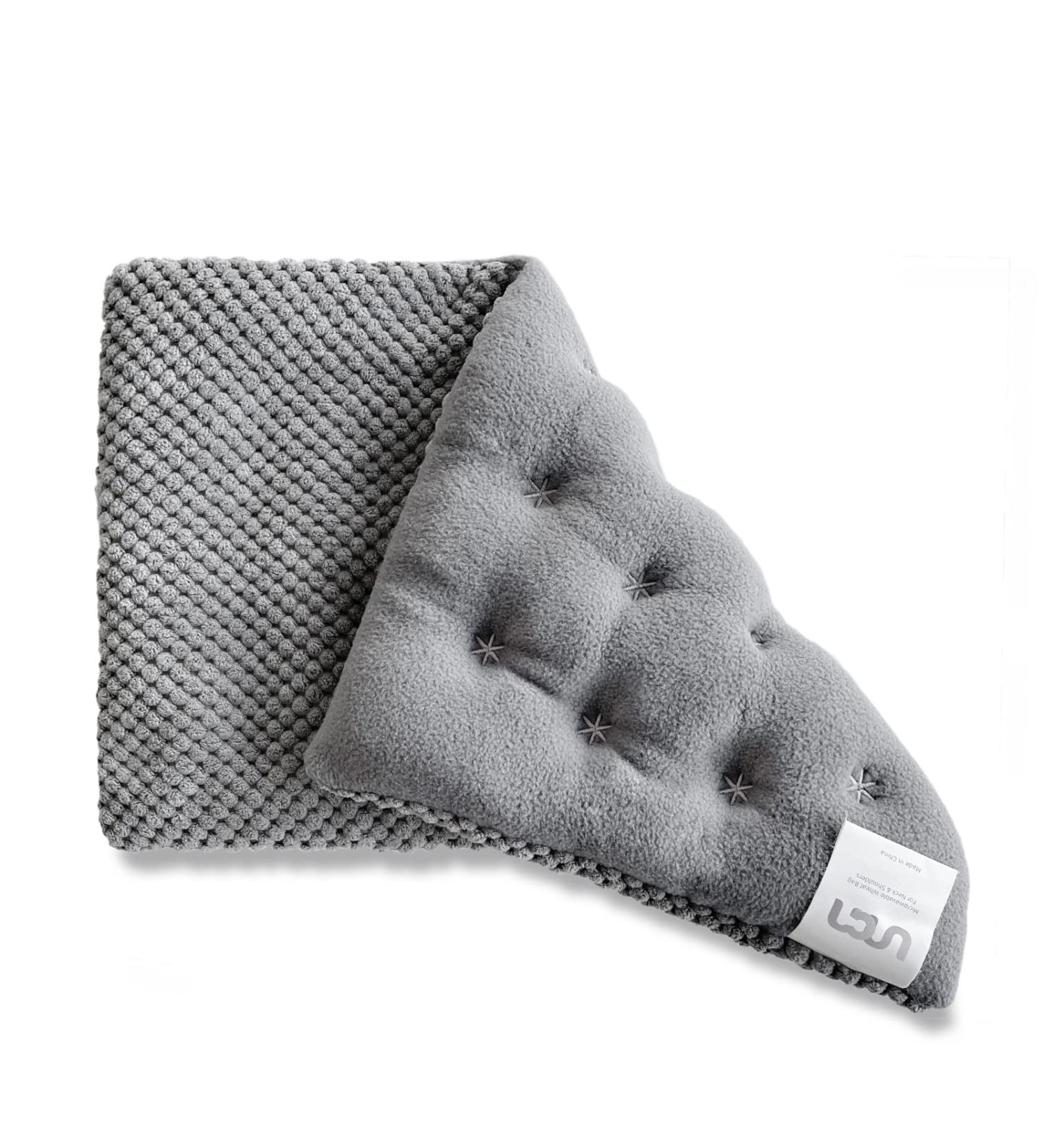 UNCN Wide Microwave Heating Pad 9x15 with Washable Cover - Hot Pad for Neck Shoulder, Cramps, and Back Pain Relief - Cordless Weighted Heat Pack for Aches - Grey - Buy Online on GoSupps.com