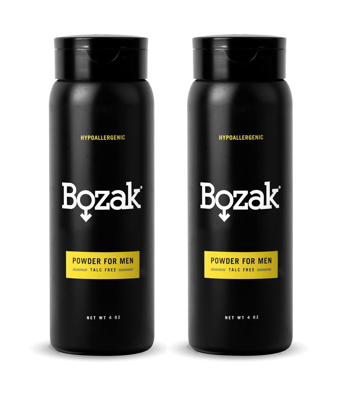 Buy Bozak Hypoallergenic Body Powder for Men - Talc-Free 4 oz | Sweat Absorbing Chafing Relief & Jock Itch Defense - Double Pack - Buy Online on GoSupps.com
