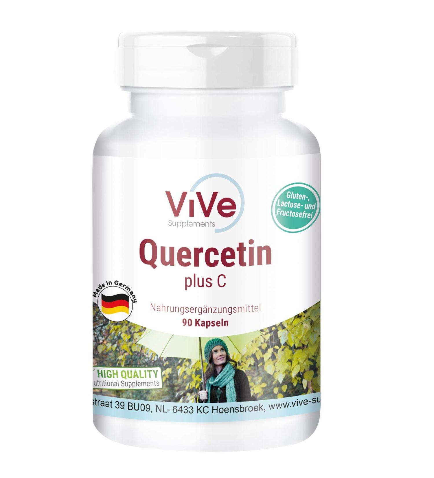 ViVe Supplements Quercetin with Vitamin C 90 Capsules HIGH DOSE VEGAN Made in Germany - Buy Online on GoSupps.com