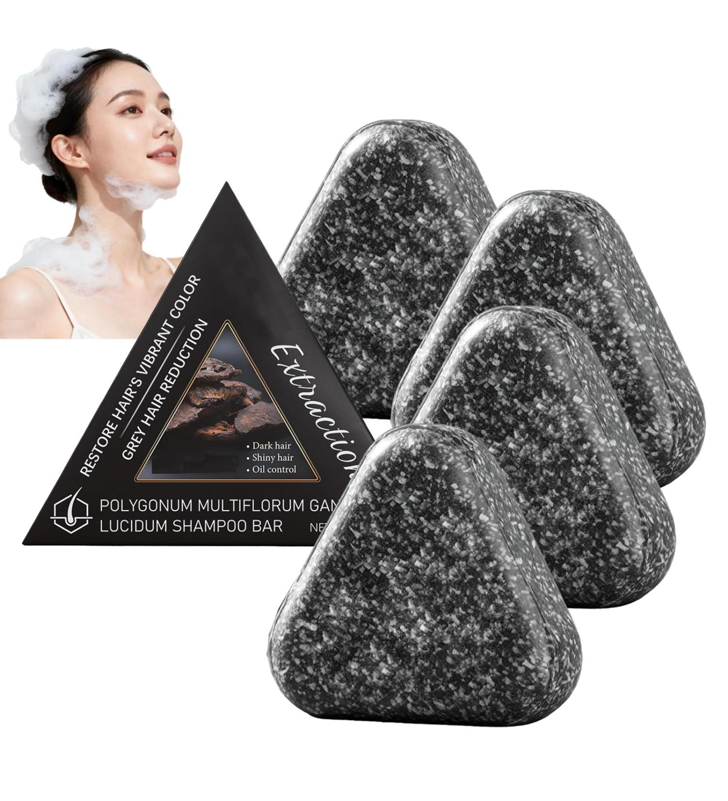 WRANBAO Polygonum Multiflorum shampoo soap triangular shampoo soap strengthens hair and reduces hair loss Usmans grass shampoo soap cares for hair and removes dandruff for men and women 4 pieces - Buy Online on GoSupps.com