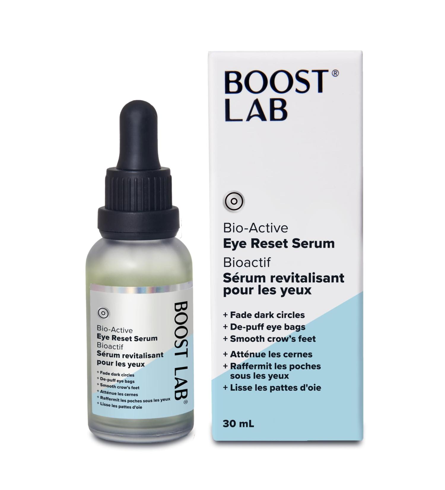 BOOST LAB | Bio-Active Eye Reset Serum | Fades Dark Circles and De-puffs Eye Bags and Crows feet | 30ml - Buy Online on GoSupps.com