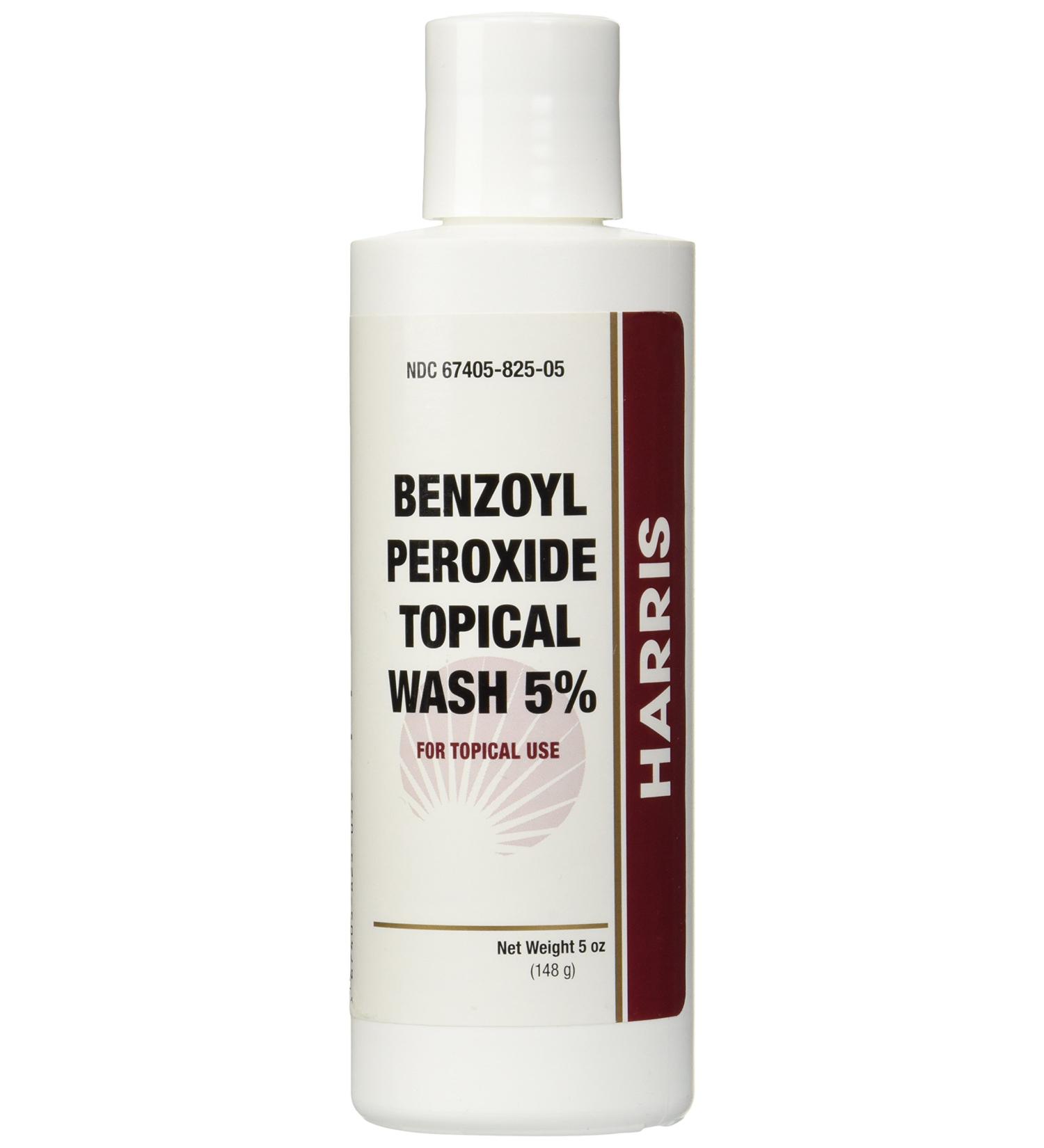 Harris Benzoyl Peroxide Wash 5% - 5 oz Bottle | Acne Treatment Solution - Buy Online on GoSupps.com