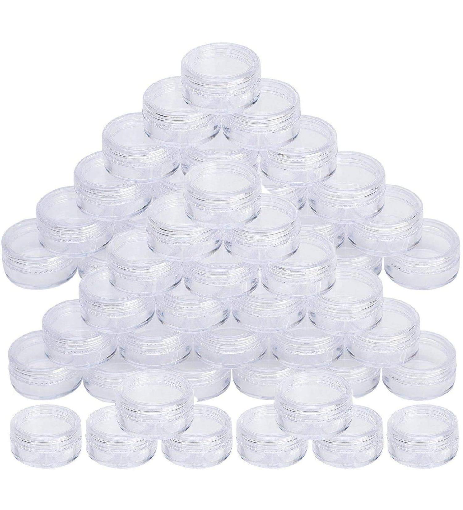 Proleo 100pcs 5G Sample Containers - Ideal for Cosmetics Lip Balm Ointments & Jewelry - Secure Screw Cap - White - Buy Online on GoSupps.com