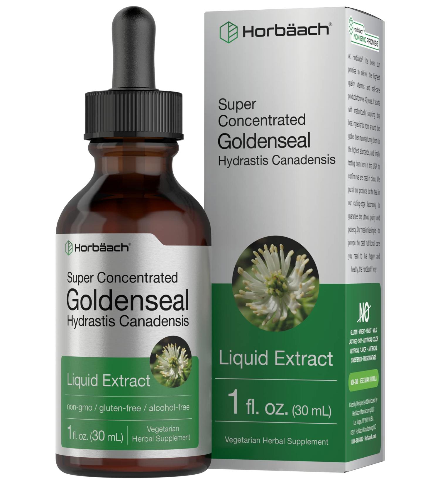 Goldenseal Root Extract | 1 fl oz Super Concentrated Tincture | Alcohol-Free, Non-GMO, Vegetarian | Gluten-Free by Horbaach - Buy Online on GoSupps.com