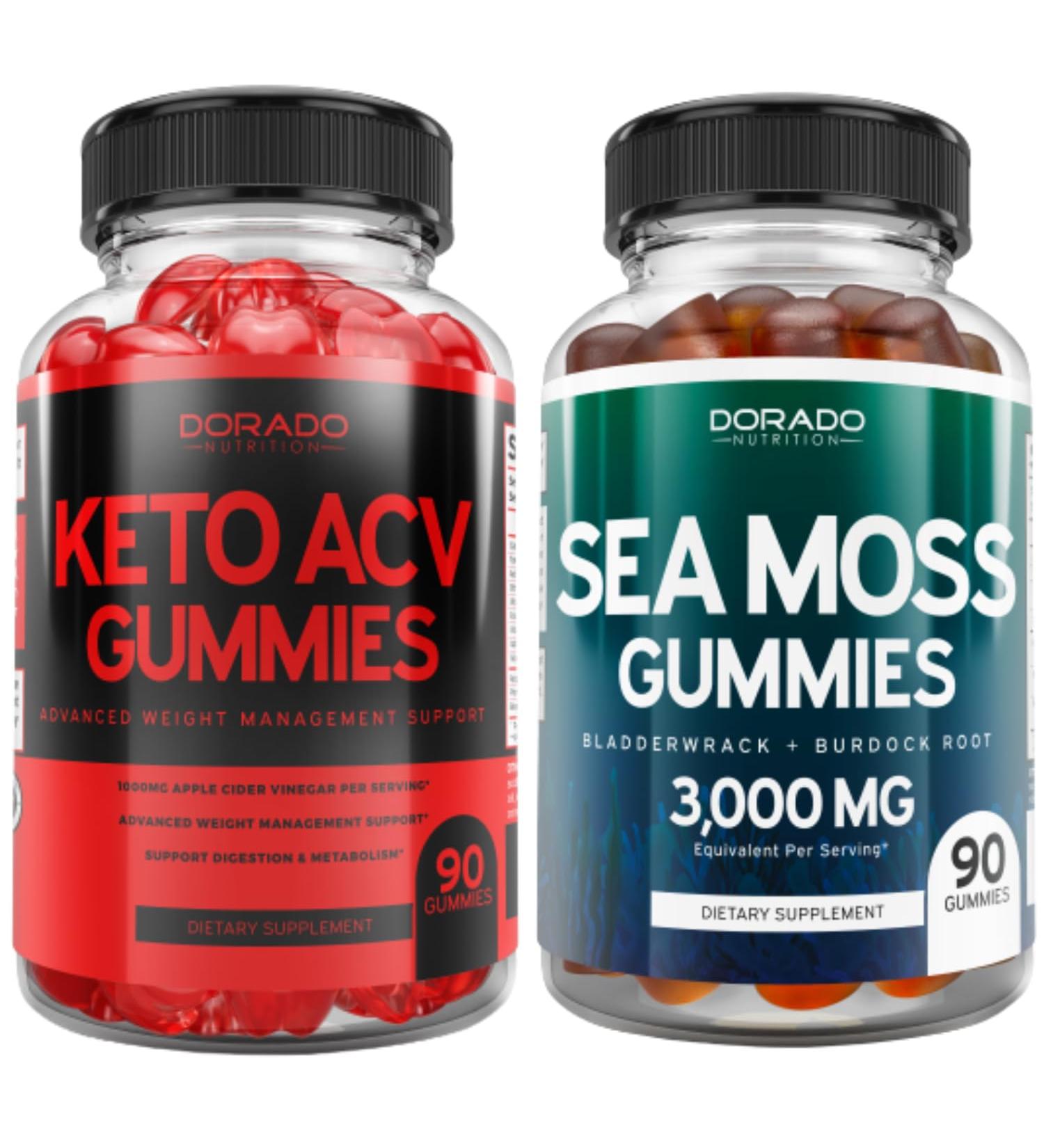 Dorado Nutrition Keto ACV Gummies & Sea Moss Gummies - 90 Count | Weight Loss Support - Buy Online on GoSupps.com