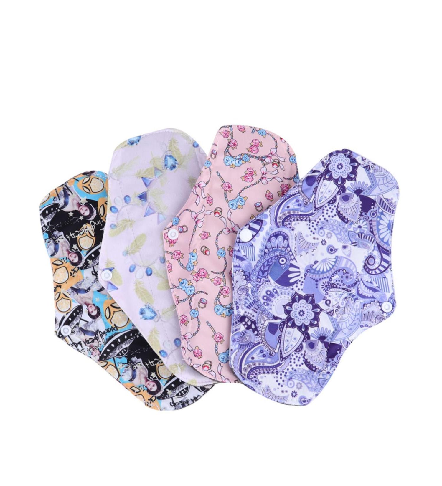 4pcs Healifty Charcoal Washable Menstrual Pads for Mom - Reusable Cloth Sanitary Napkins for Women - Buy Online on GoSupps.com
