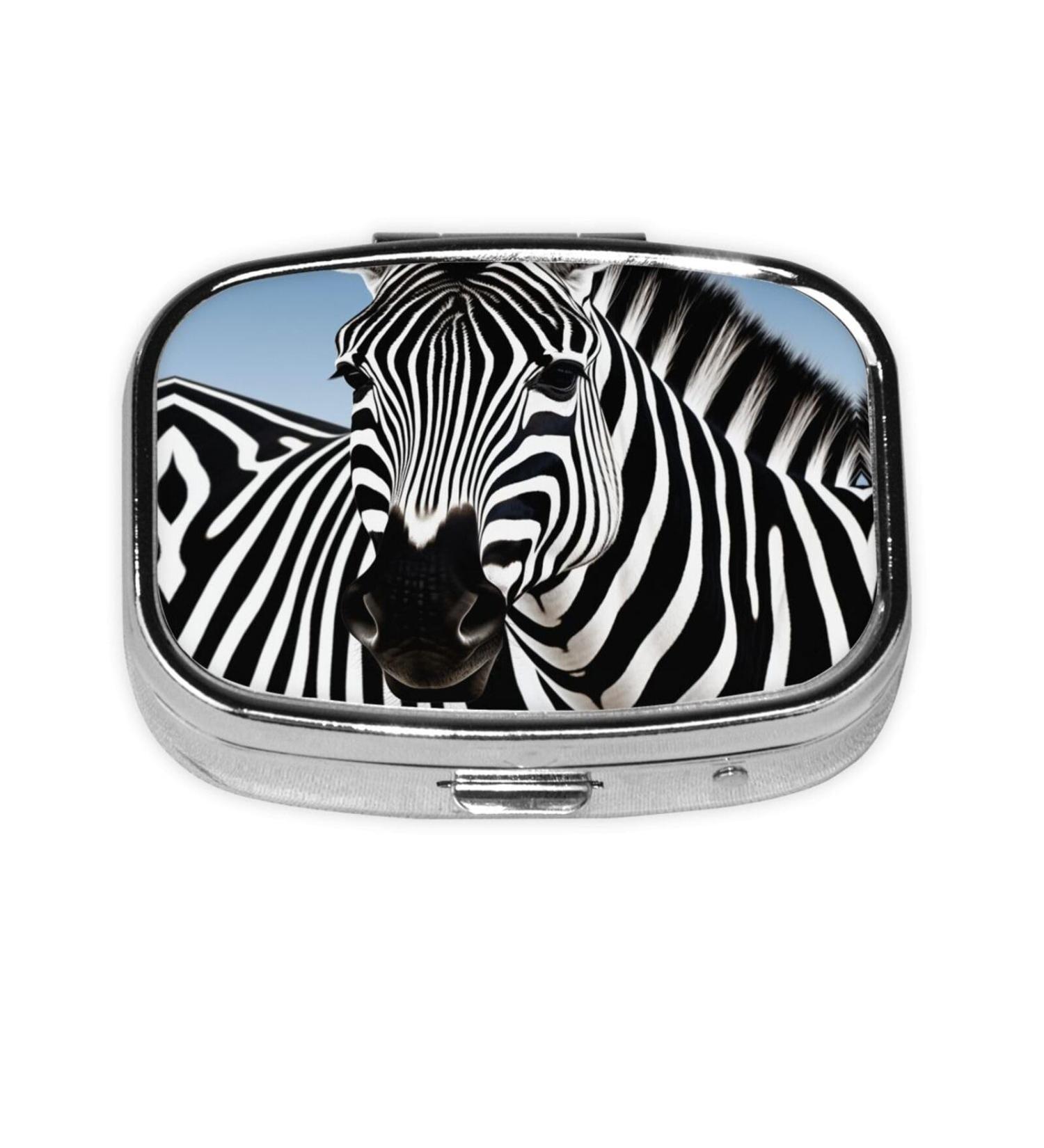 Zebra Printing Small Pill Case | Cute Travel Pill Box & Organizer - Perfect for Purse Gifts - Buy Online on GoSupps.com