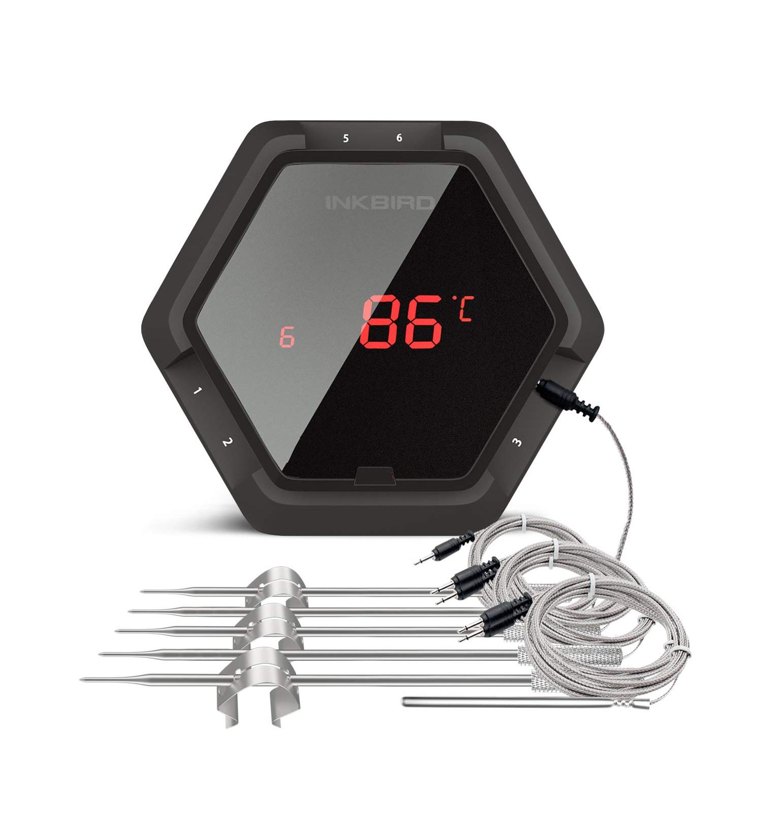 Inkbird IBT-6X Bluetooth Grill Thermometer - 6 Sensors Magnetic Kitchen Food Smoker BBQ Thermometer for iPhone & Android - Buy Online on GoSupps.com