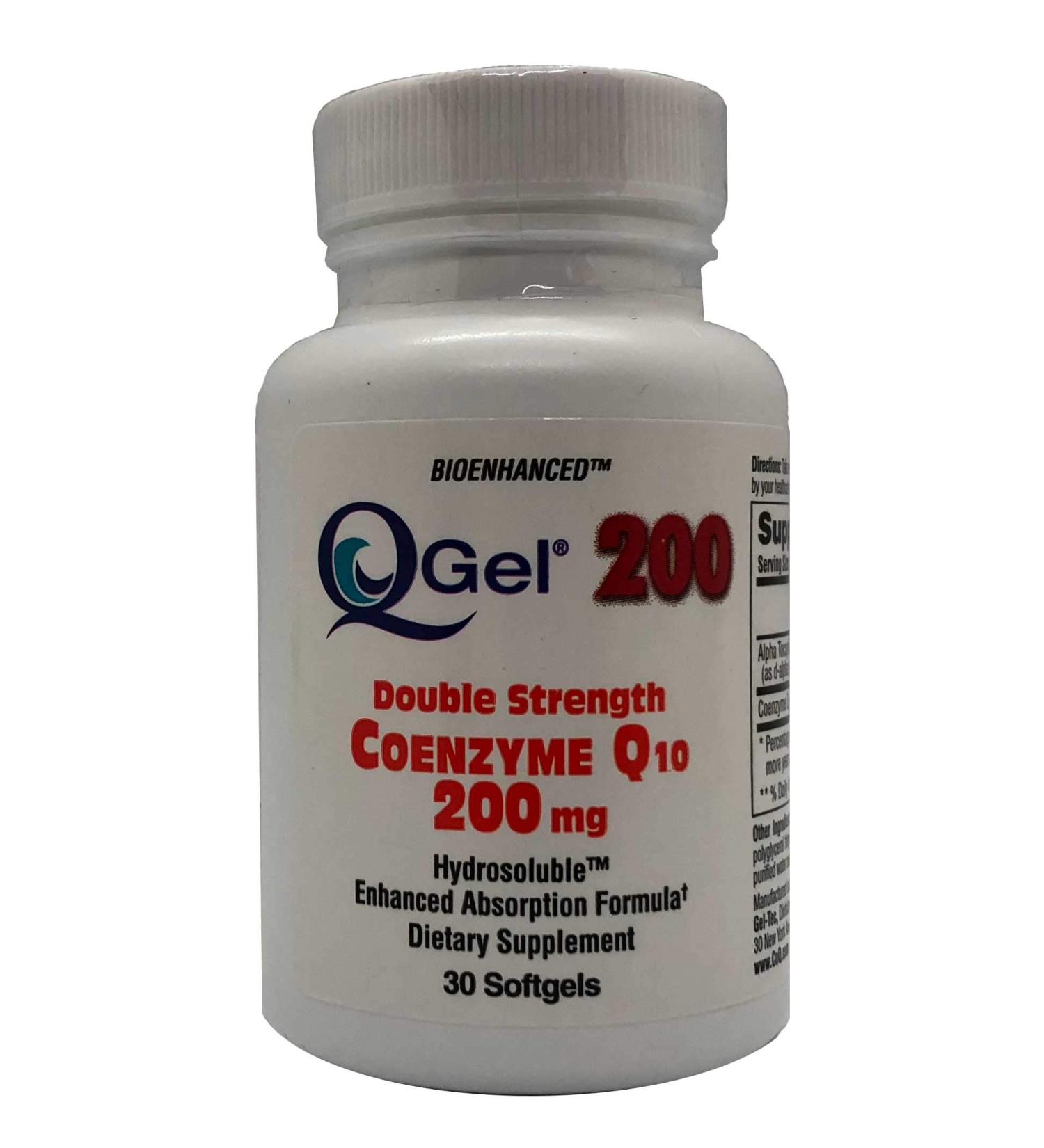 Q-Gel 200mg Double Strength Hydrosoluble CoQ10 (30 Softgels)