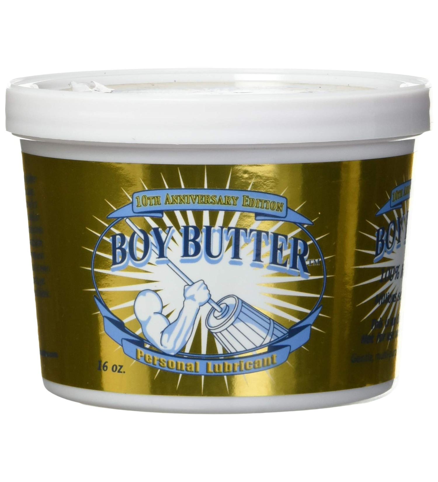 Boy Butter 10th Anniversary Personal Lubricants Perfect Personal Lube for Men and Women Natural Coconut Oil & Silicone Based Non-Sticky Washable and Clear Non-Staining Lube Made in the USA 16oz Gold Label 473 ml (Pack of 1) - Buy Online on GoSupps.com