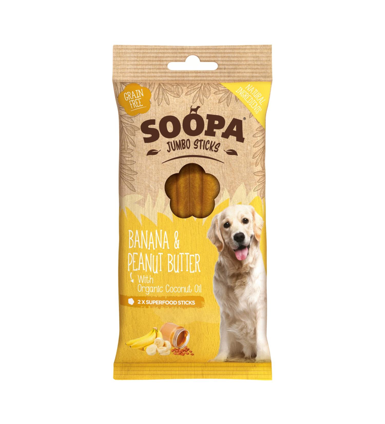 Soopa Banana & Peanut Butter Jumbo Sticks 170gm 1 count (Pack of 1) - Buy Online on GoSupps.com