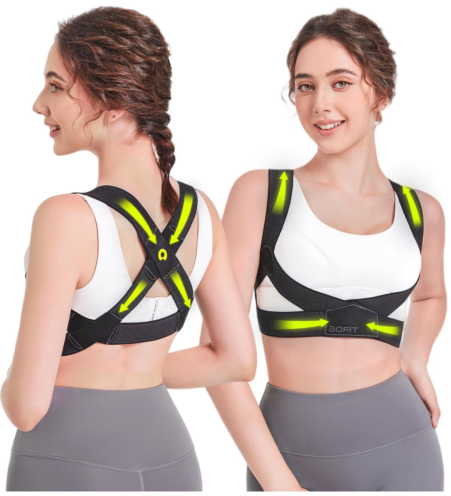 Posture Corrector for Women | Adjustable Back Brace for Hunchback Relief | L Large - Invisible Comfort for Neck & Back Pain - Buy Online on GoSupps.com