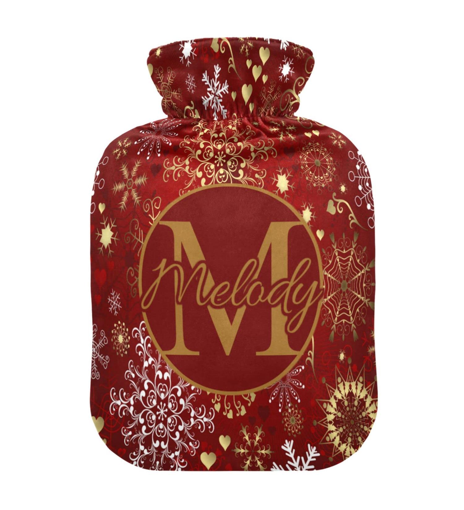 Personalized Christmas Snowflake Heat Bottle | 1L Hot Water Bottles for Pain Relief | Warm Hand & Feet Bed Warmers for Women - Buy Online on GoSupps.com