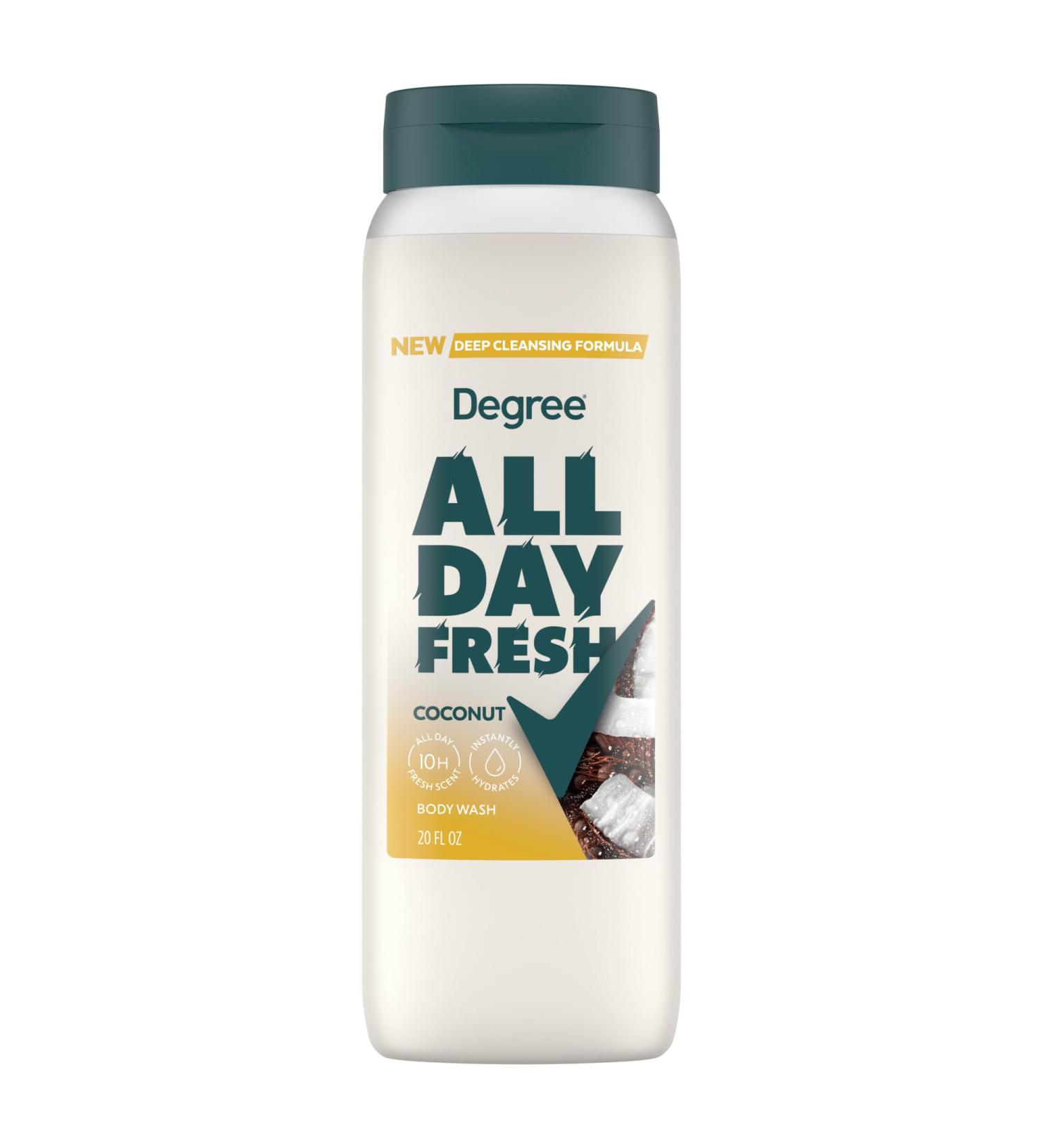Degree All Day Fresh Body Wash Fresh Coconut Deep Cleansing 20 oz - Buy Online on GoSupps.com