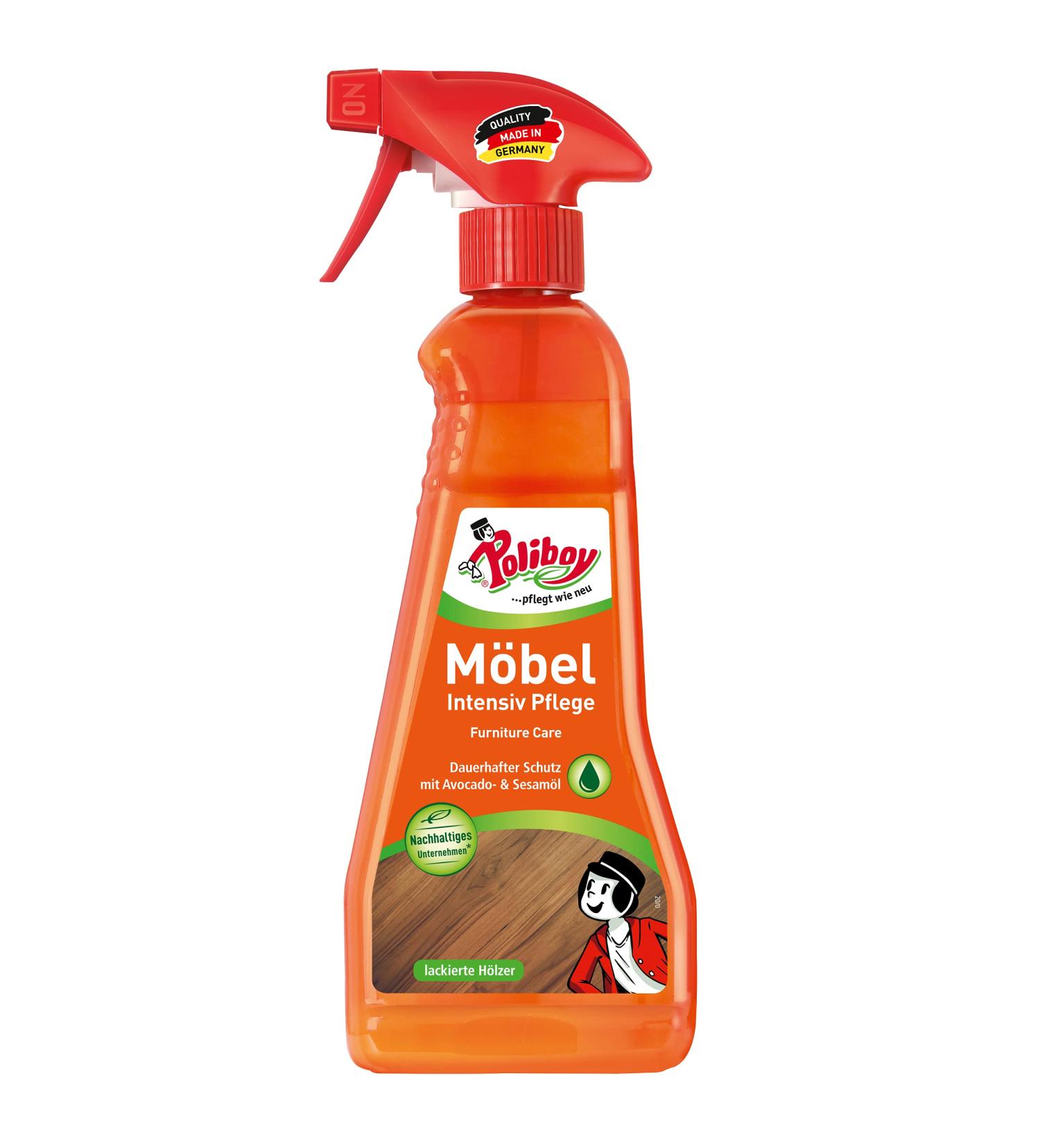 Poliboy Furniture Intensive Care - Protective Wood Care for Lacquered Surfaces - 375ml Spray - Made in Germany - Color Neutral - Buy Online on GoSupps.com