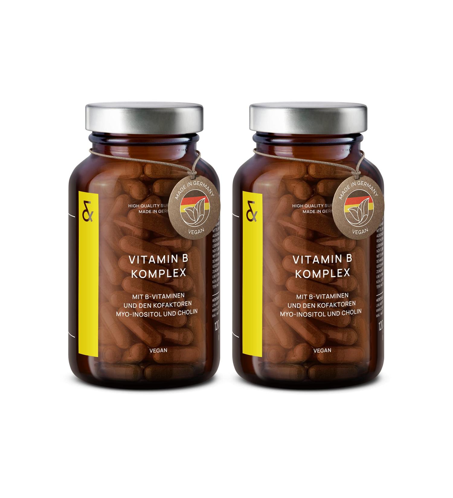 High-Dose Vegan Vitamin B Complex (240 Capsules) - All 8 Essential B Vitamins Co-Factors & Myo-Inositol - 8-Month Supply - Buy Online on GoSupps.com