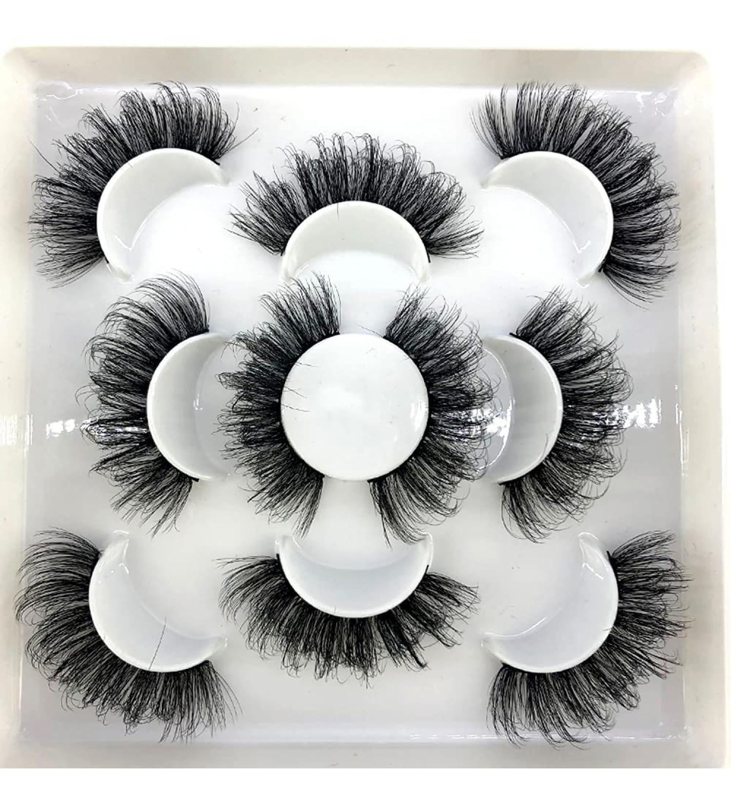 AMSDCN 5 Pairs 25mm 3D Mink Lashes Bulk with Custom Box - Short Wispy Natural False Eyelashes (ML-02) - Buy Online on GoSupps.com