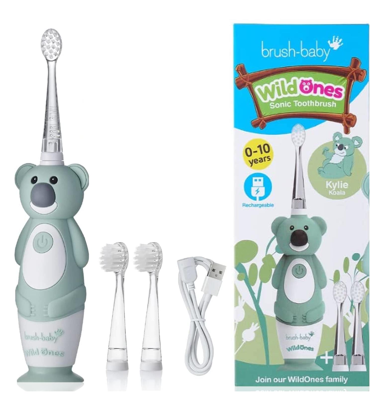 Brush-Baby WildOnes Kids Electric Toothbrush | Koala Theme | Rechargeable with USB Cable | Ages 0-10 - Buy Online on GoSupps.com
