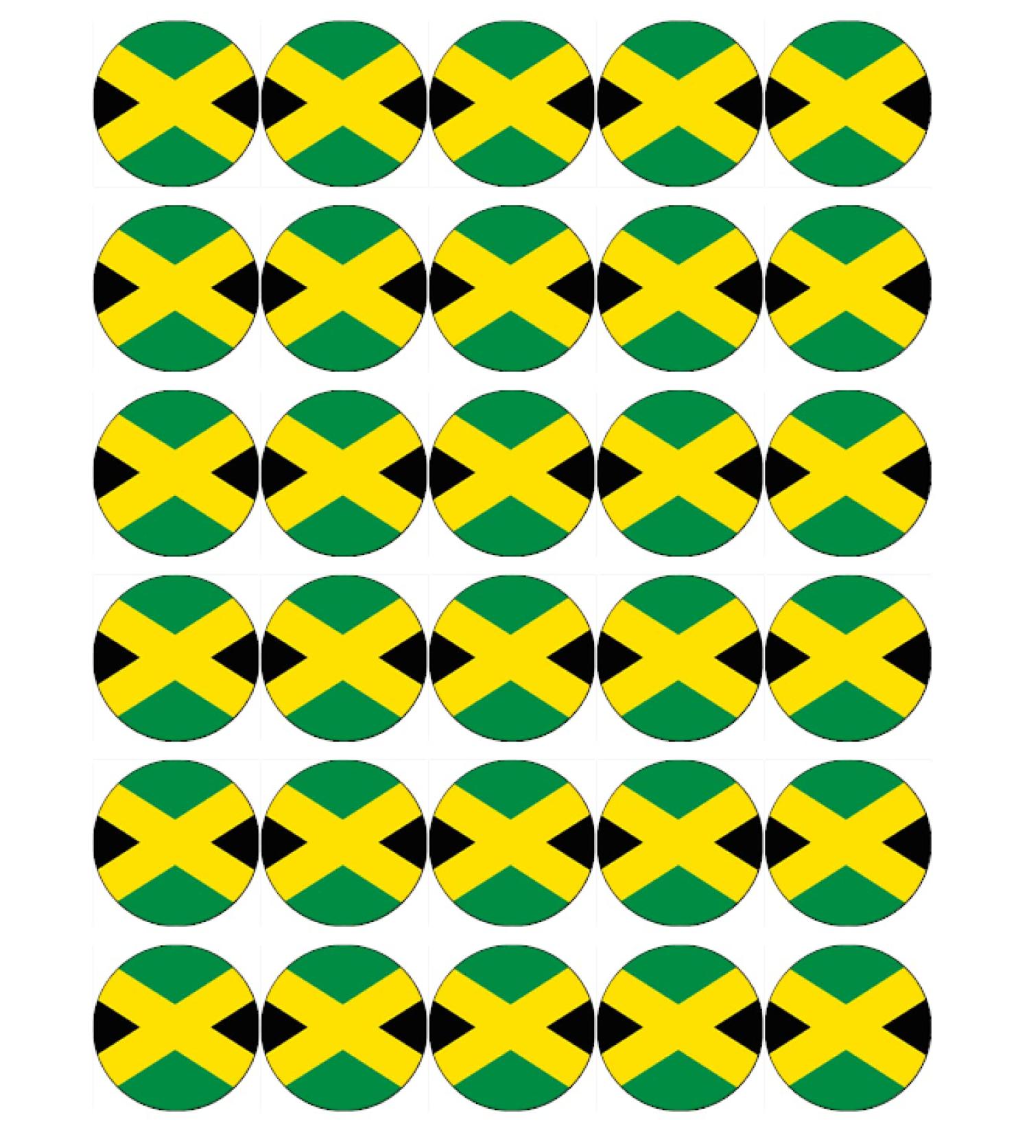 30 Jamaica Flags Cupcake Toppers Edible Wafer Paper Fairy Cake Toppers Birthday Cake Decorations