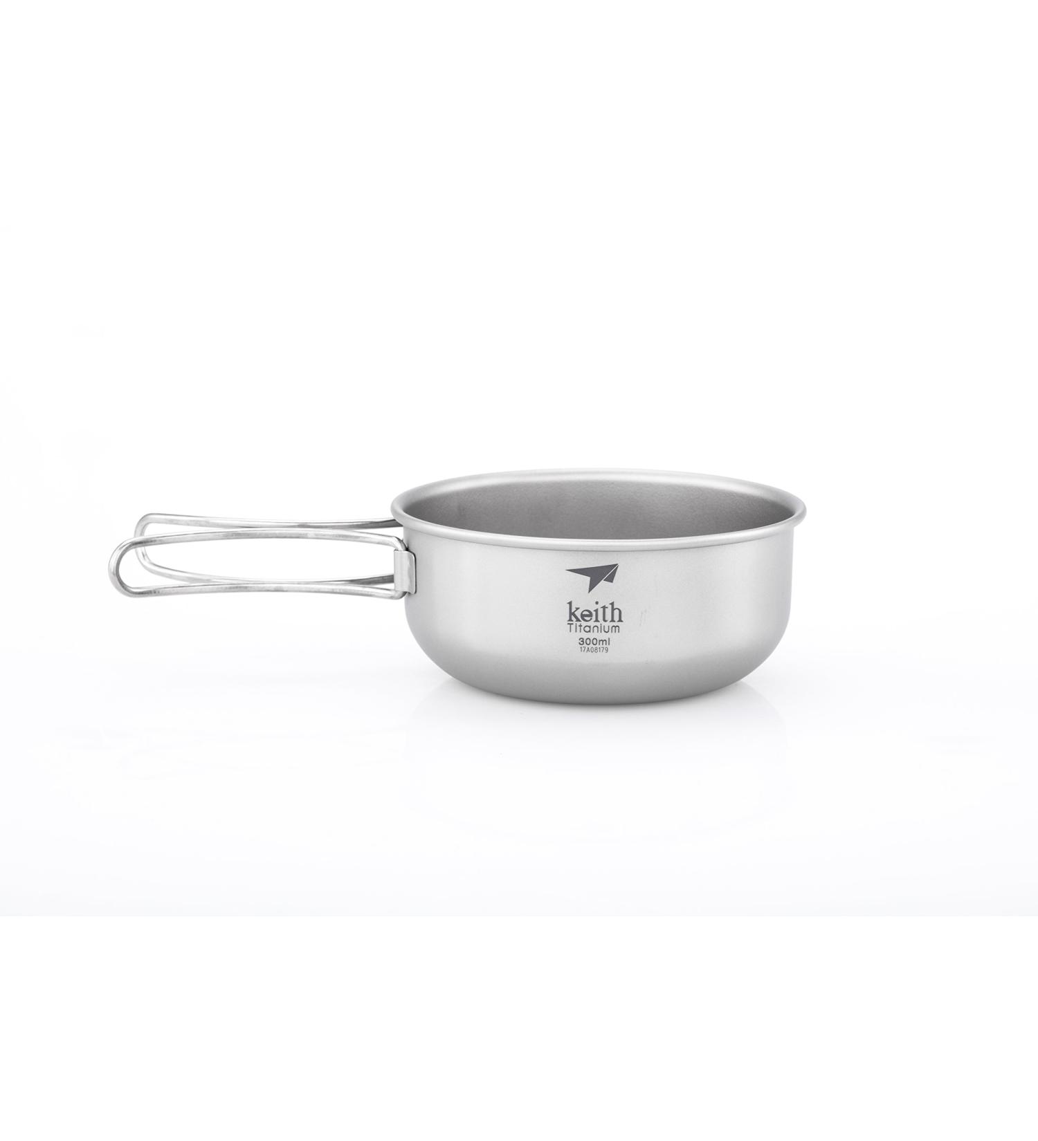 Keith Titanium Ti5323 Single-Wall Bowl - 10.1 fl oz | Folding Handle | Lightweight & Durable - Buy Online on GoSupps.com