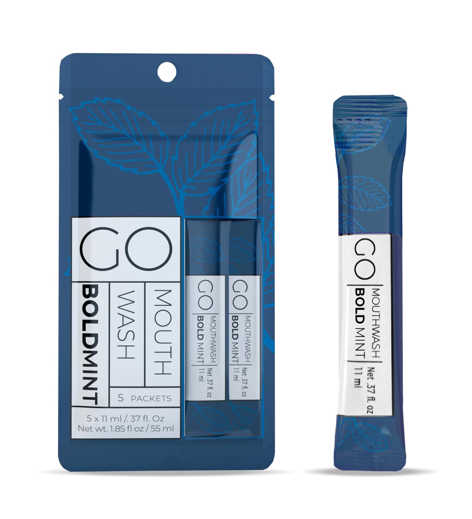 Bold Mint GO Travel Size Mouthwash Packets - Bulk Individual Mini Mouthwash Packets - Perfect Travel Size Toiletries for Guest Bathrooms - Alternative to Breath Strips and Spray Alcohol and Dye Free BOLD Mint 1.85 Fl Oz (P  - Buy Online on GoSupps.com