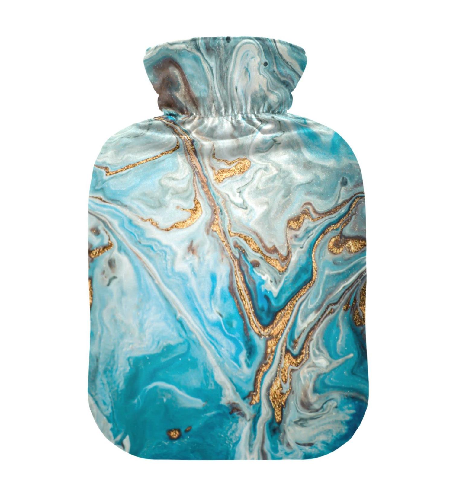 Marble Hot Water Bottle with Cover | Pain Relief Heat Pack for Menstrual Cramps - 1L International Shipping - Buy Online on GoSupps.com