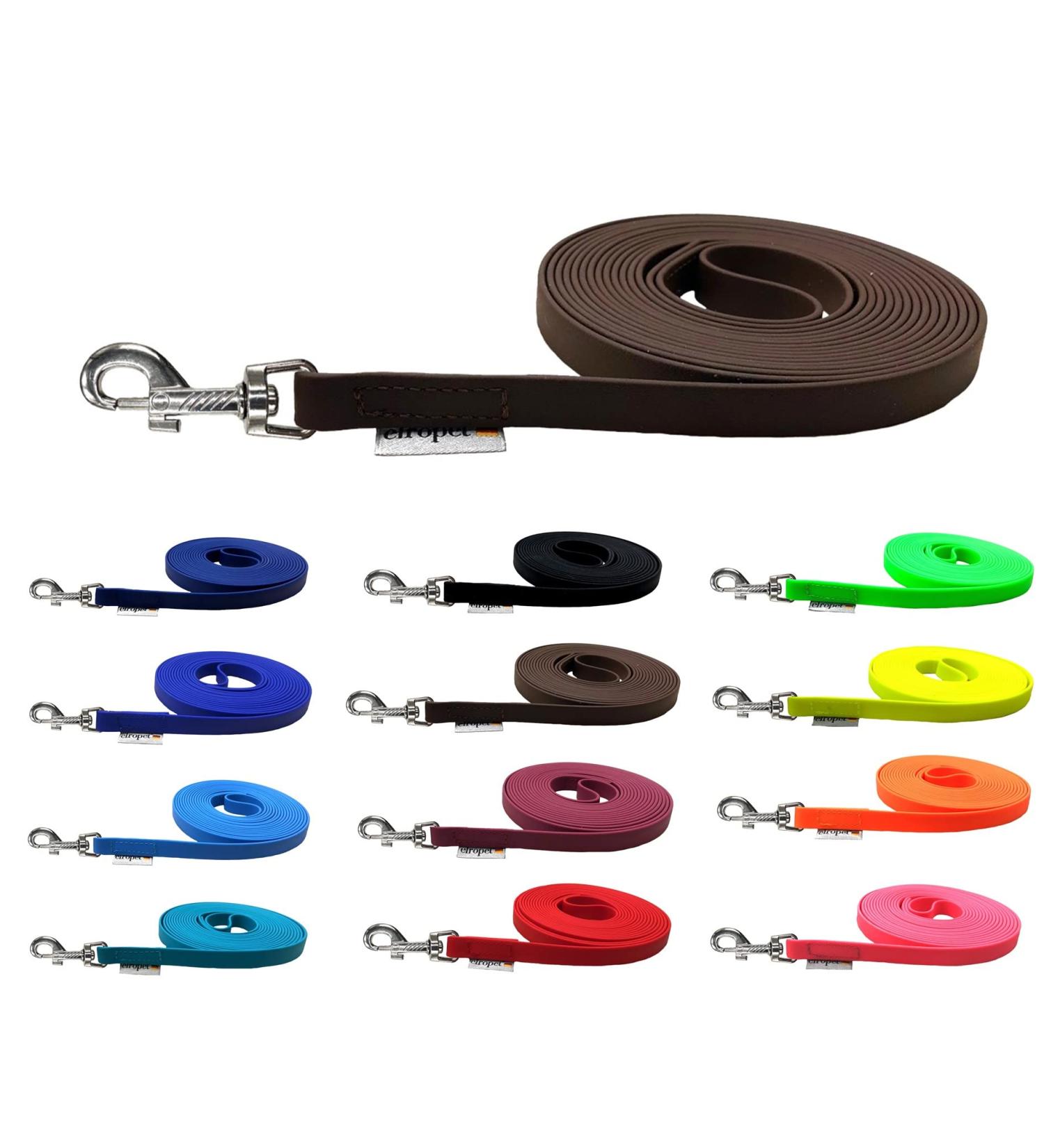 Biothane Drag Line Leash for Medium/Large Dogs - 16mm Width 7m with Hand Loop Brown | Durable & Waterproof - Buy Online on GoSupps.com