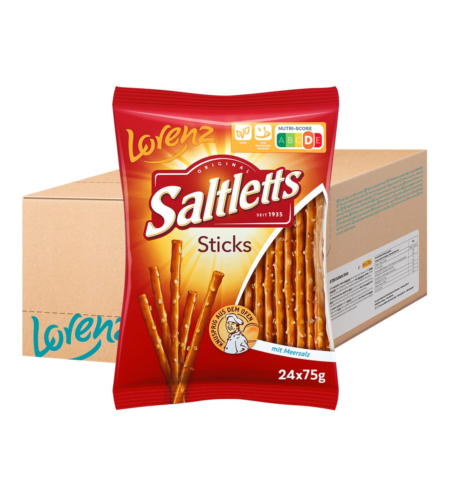 Lorenz Snack World Saltletts Sticks Classic - Pack of 24 (75g Each) - Premium International Shipping Available - Buy Online on GoSupps.com