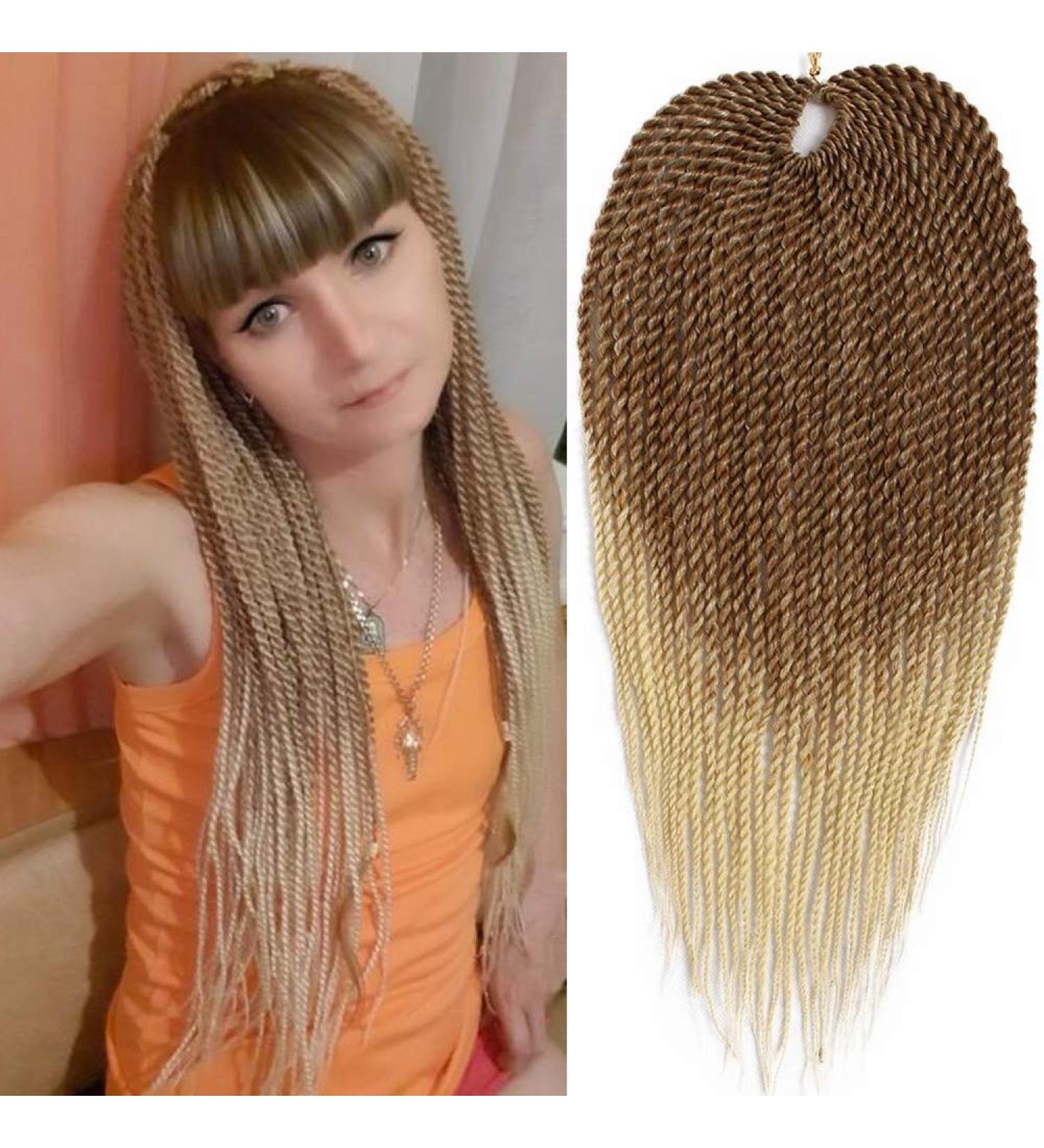 Eunice Senegalese Twist Crochet Braiding Hair Extensions - 22 Inch Synthetic Crochet Braids (27/613) - 6 Packs 30 Roots/Pack Soft & Durable - Buy Online on GoSupps.com