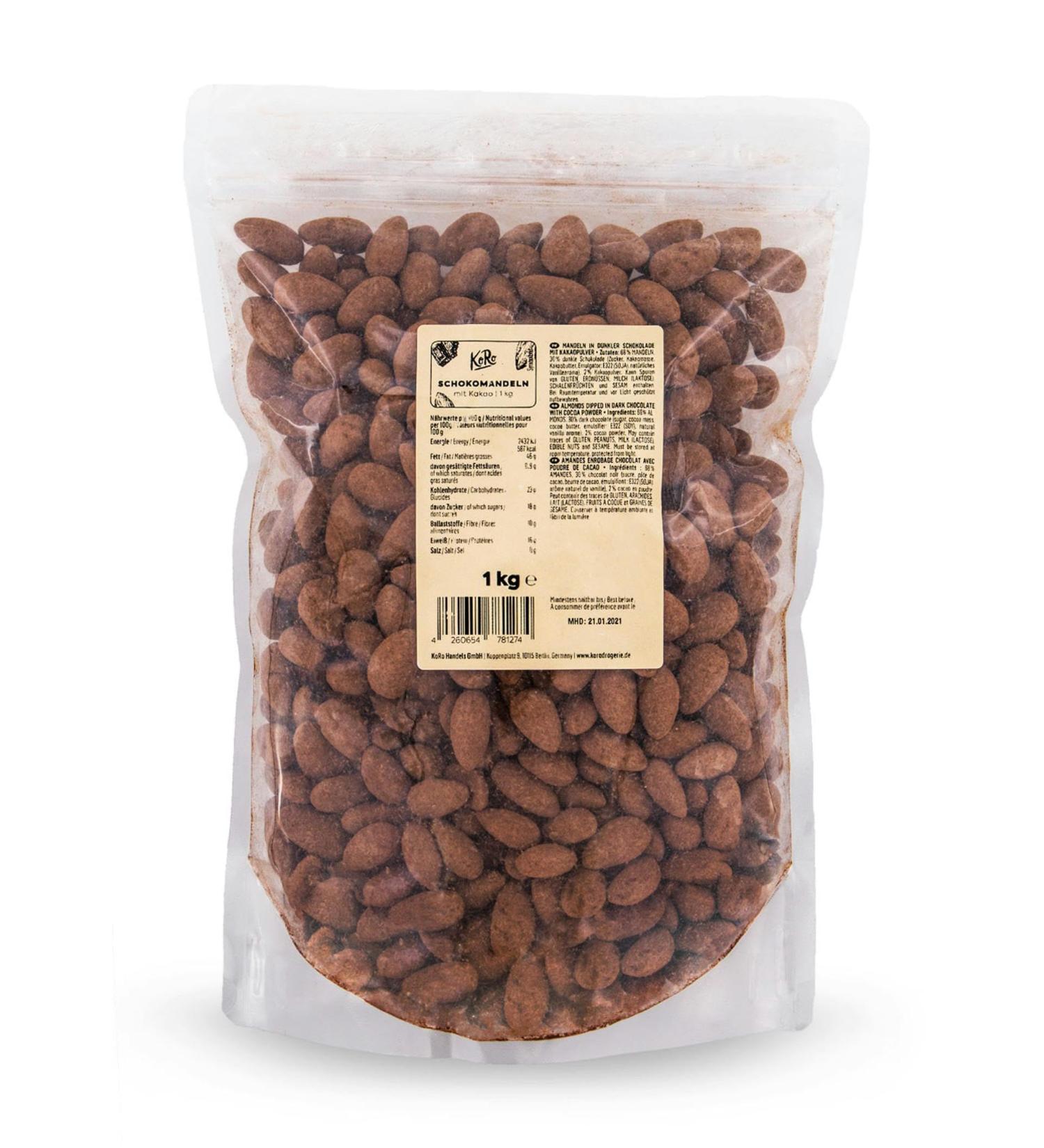 KoRo Skinny Dipped Chocolate Almonds 1 kg - Indulge in Dark Chocolate & Premium Cocoa - International Shipping Available - Buy Online on GoSupps.com