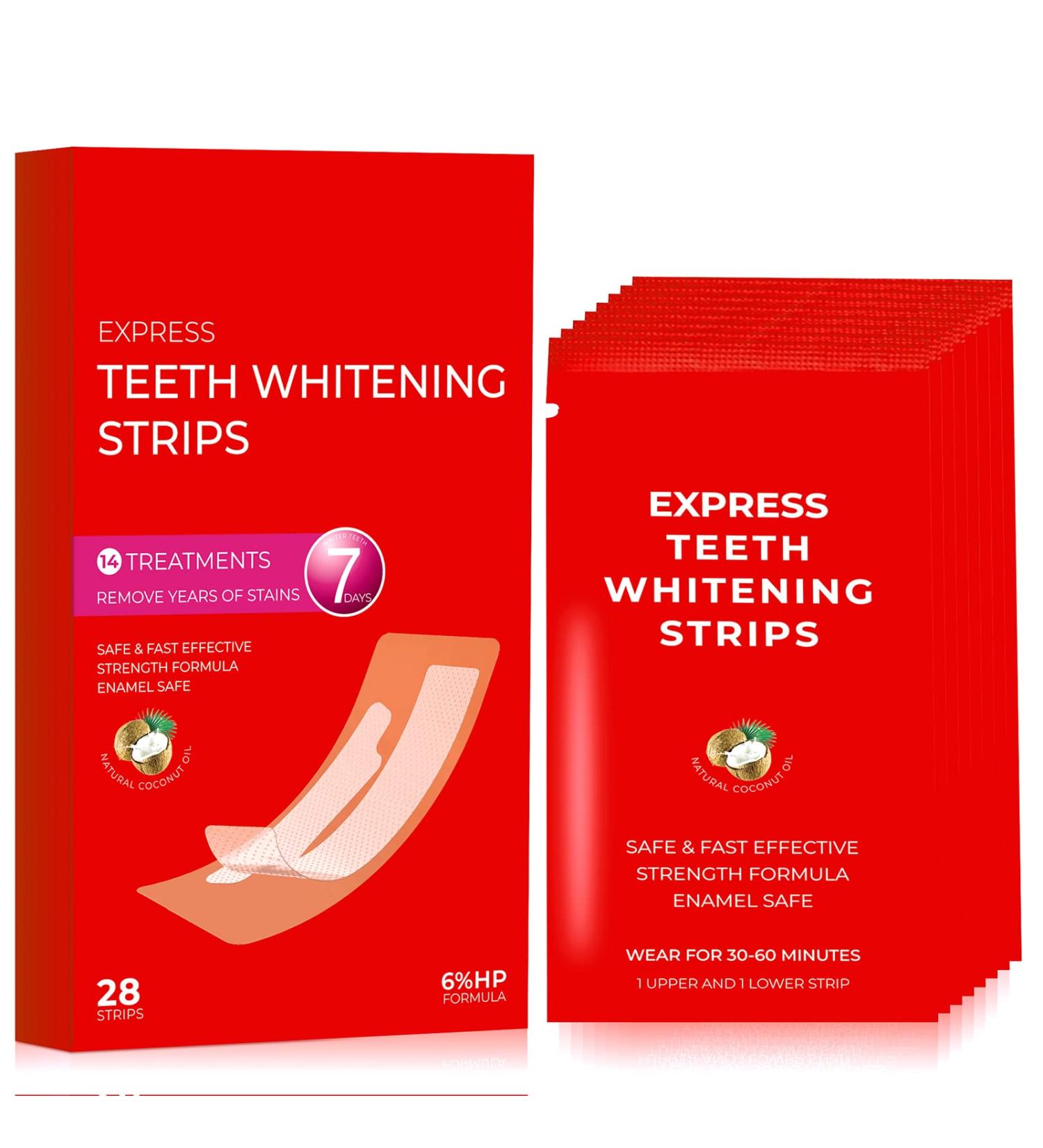 Teeth Whitening Strips Kit (28Pcs) - Sensitive Teeth Whitening Treatment - Buy Online on GoSupps.com