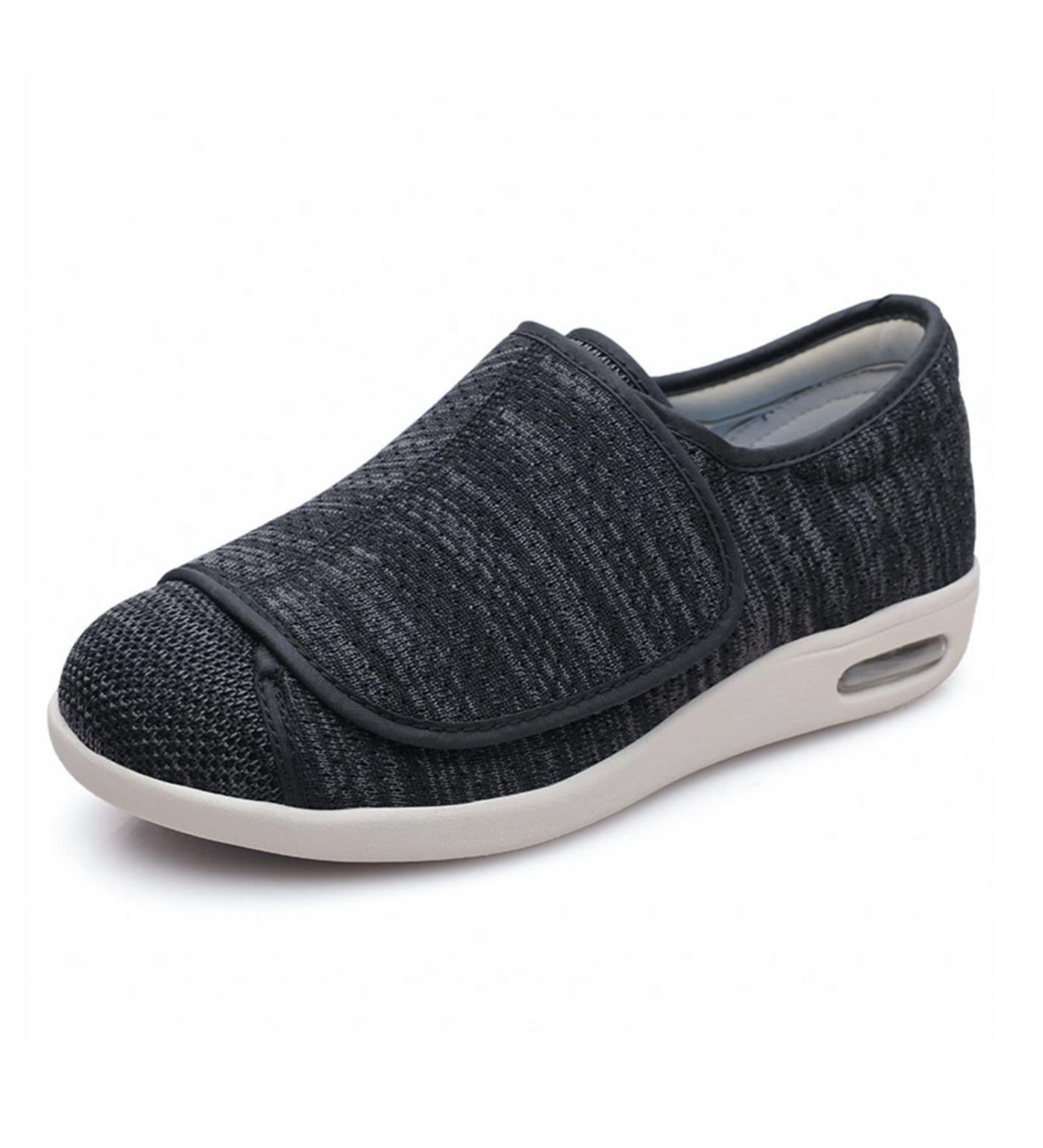 NVBHOF Diabetic Shoes for Men Swollen Feet | Adjustable Orthopedic Footwear for Elderly | Non Slip Widening Design | Dark Grey, Size 12 - Buy Online on GoSupps.com