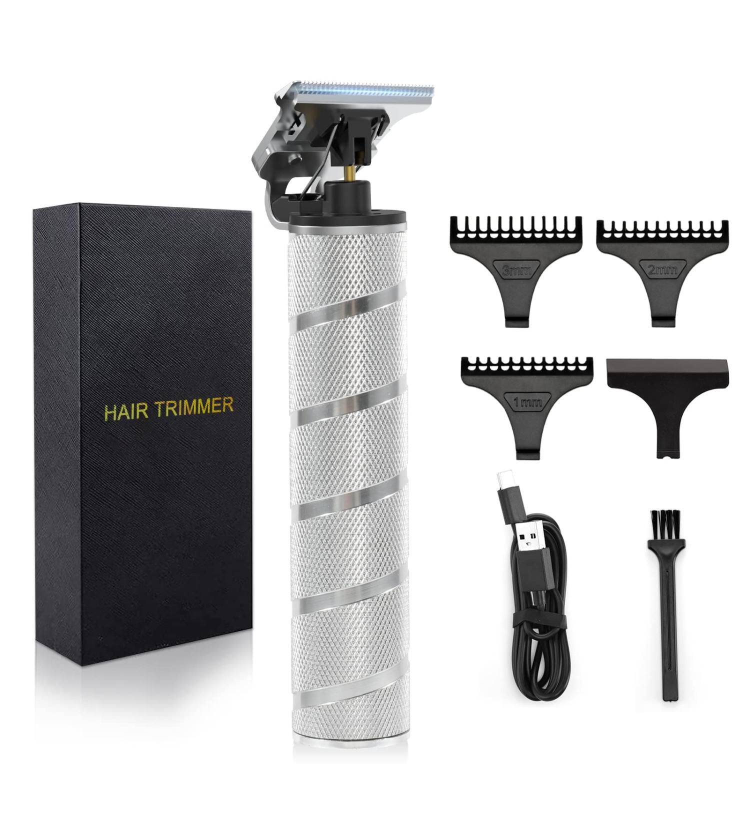 Ufree Hair Trimmer - Cordless Beard Men's Grooming Kit with Guide Combs - Electric T Blade Shaver for Zero Gap Bald Outline Edging (Silver) - Buy Online on GoSupps.com