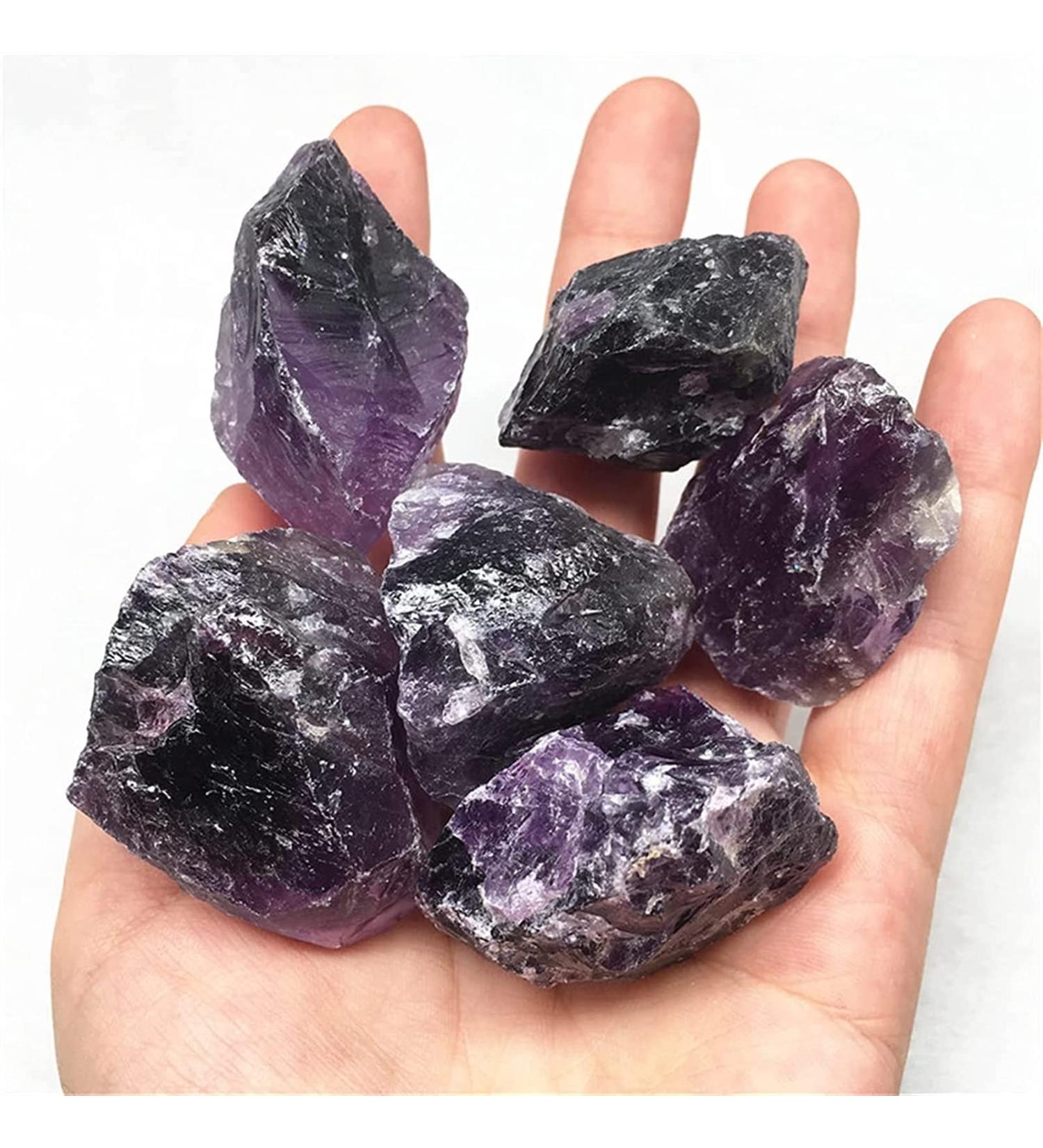 Amethyst Rough Stone 5pcs raw Quartz Amethyst Stone Tumbled Rough Stone Natural Quartz Crystals Energy Stone for Healing - Buy Online on GoSupps.com